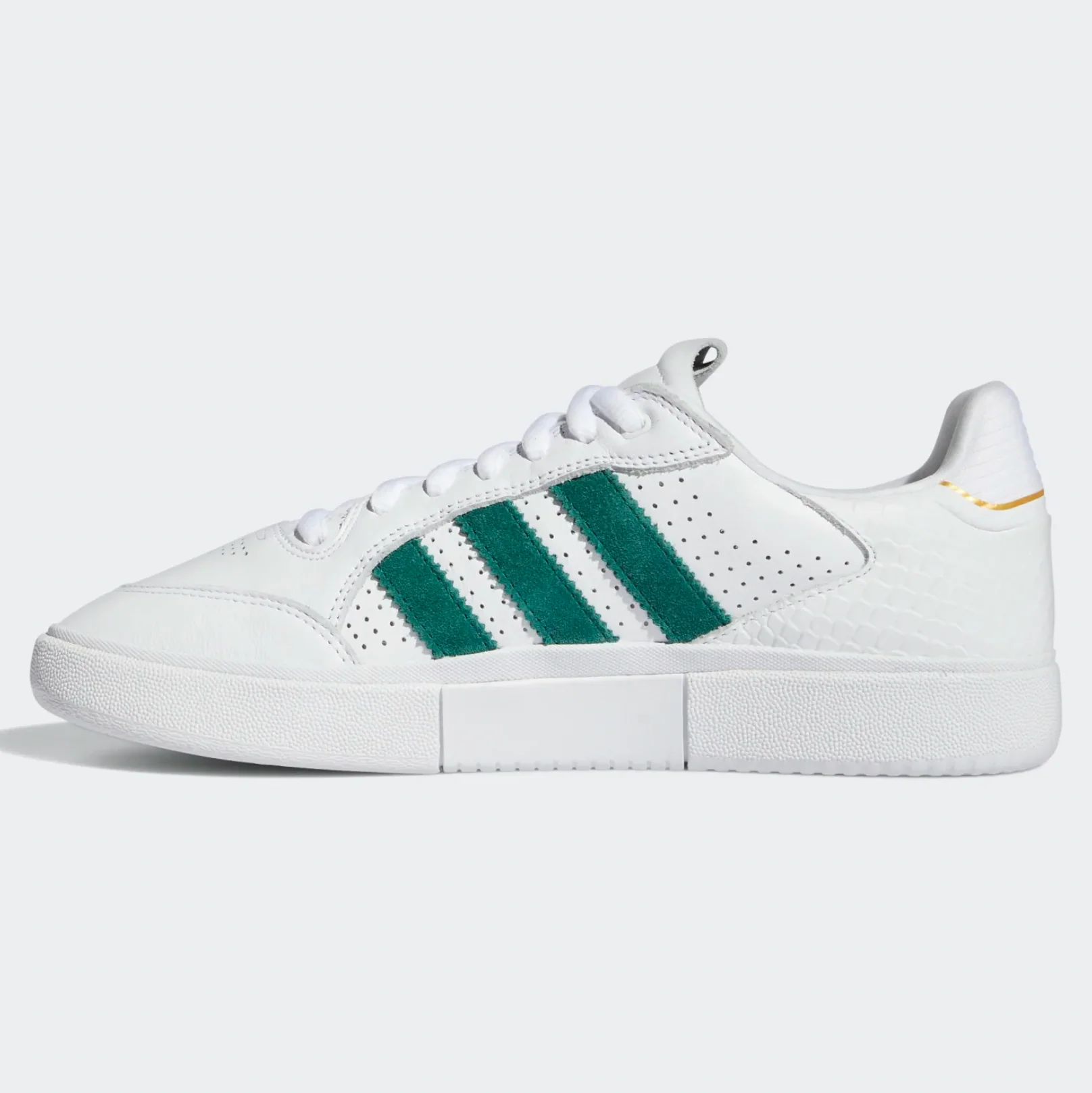 ADIDAS TYSHAWN LOW FLAT WHITE / COLLEGIATE GREEN / METALLIC GOLD - Image 4