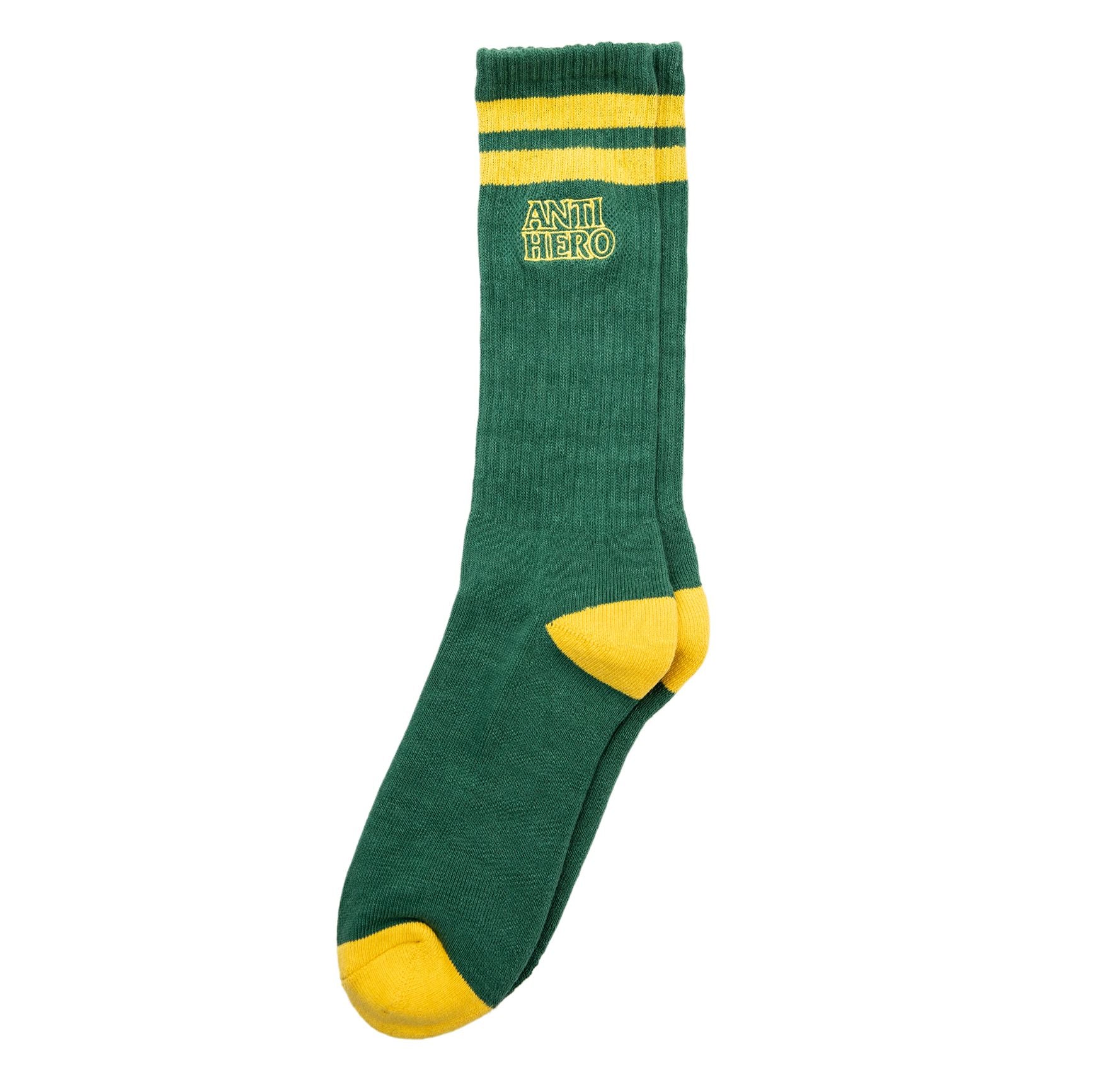 ANTIHERO BLACK HERO OUTLINE SOCK DARK GREEN/YELLOW