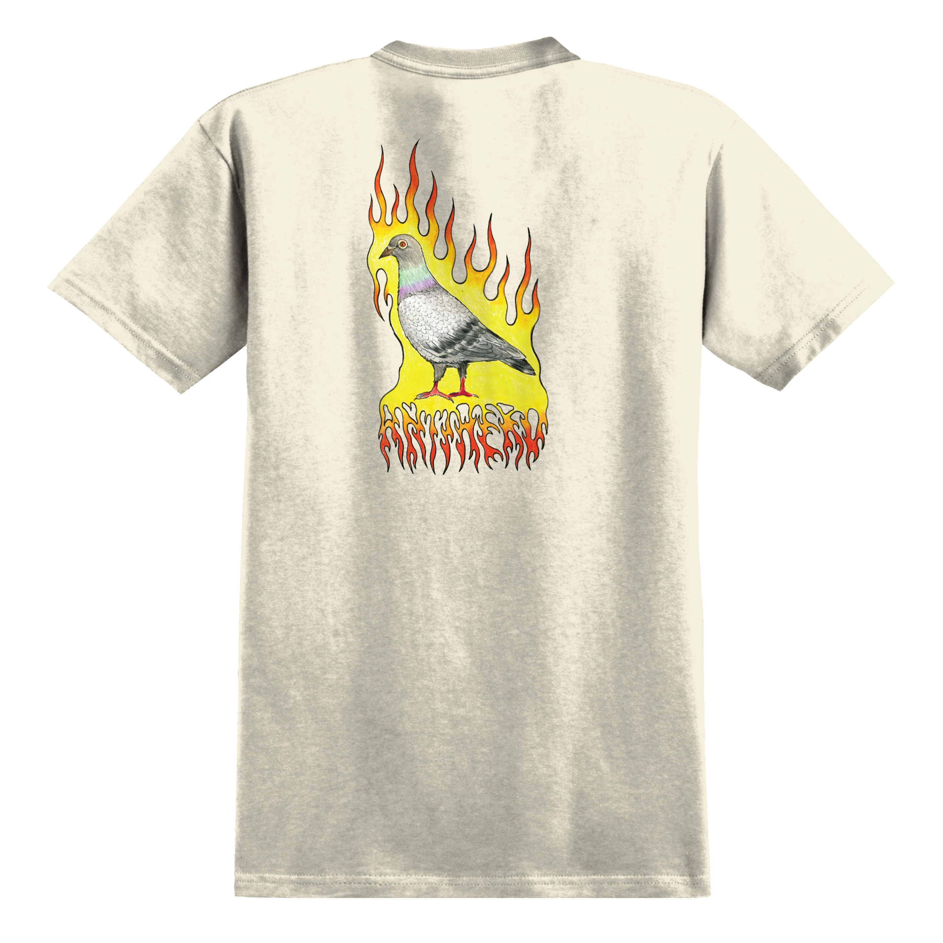 ANTIHERO FLAME PIGEON TEE NATURAL - Image 2