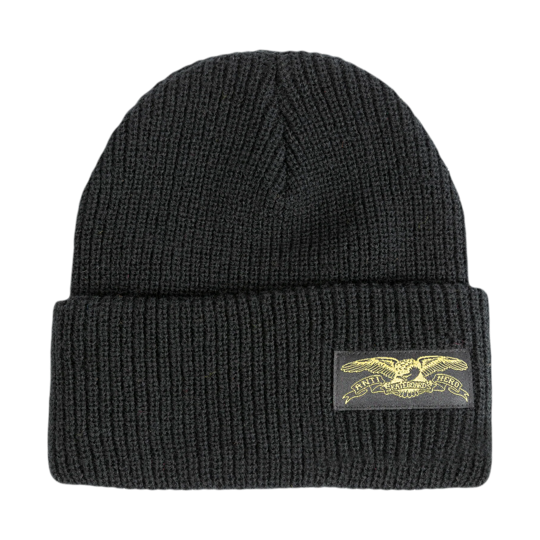 ANTIHERO STOCK EAGLE LABEL BEANIE BLACK/YELLOW