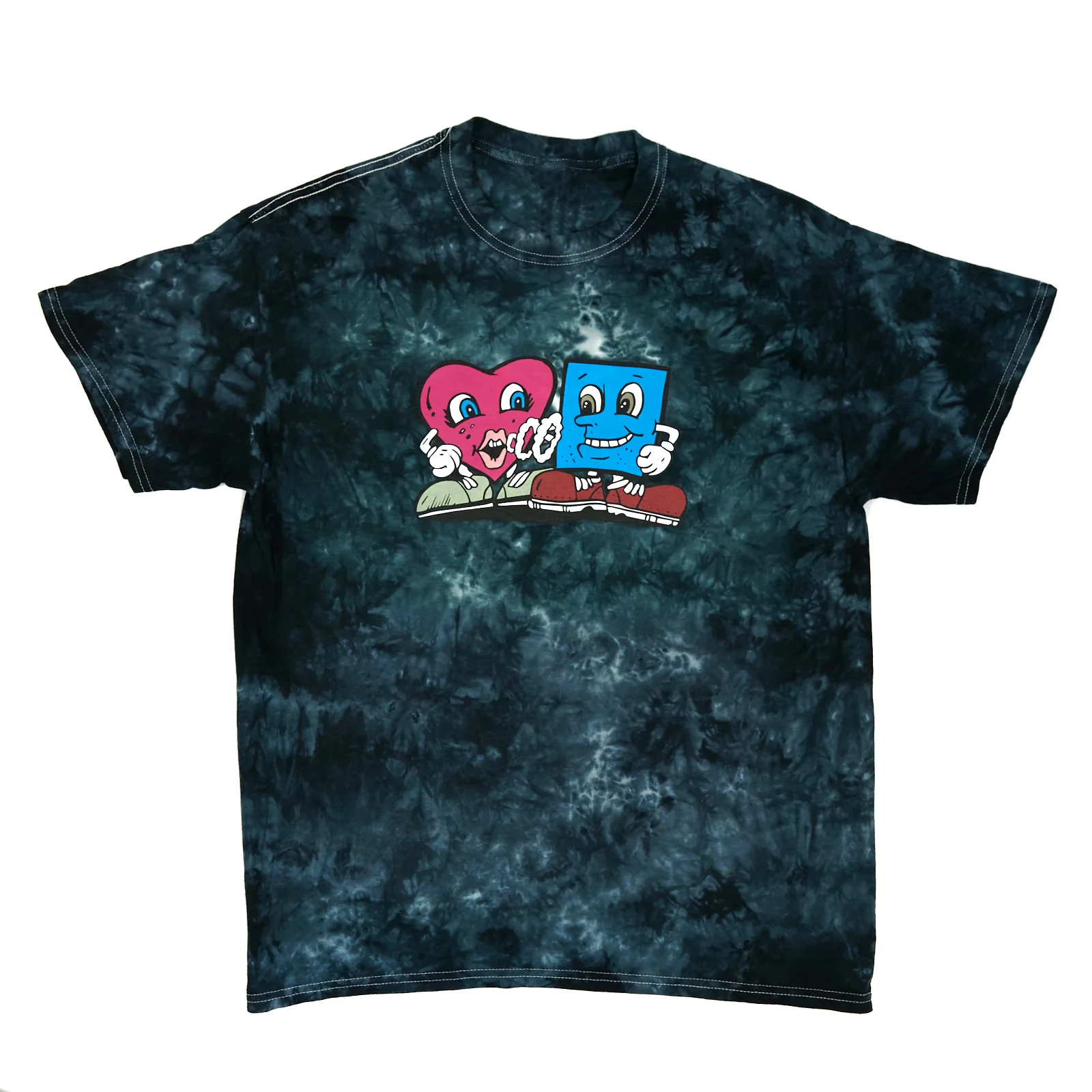 BLUETILE "4/20 LOVE" TIEDYE T-SHIRT BLACK CRYSTAL