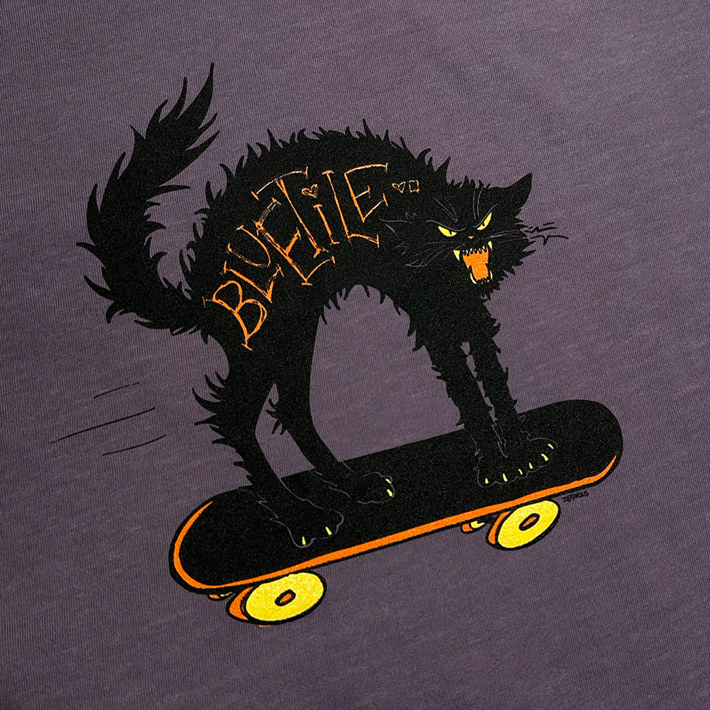 BLUETILE BLACK CAT TEE PURPLE - Image 2