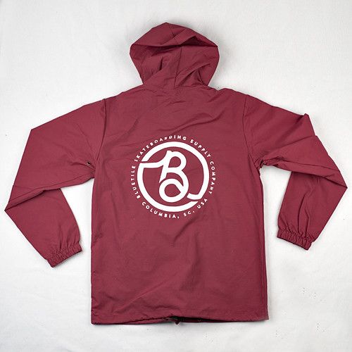 BLUETILE SUPPLY CO HOODED COACHES JACKET (BURGUNDY)
