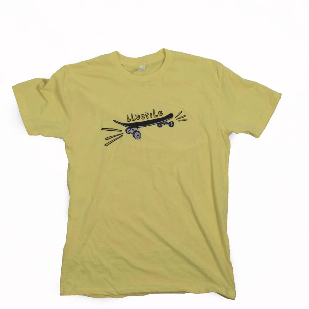 BLUETILE X STREET CANOE "BLUETILE" T-SHIRT YELLOW / PURPLE
