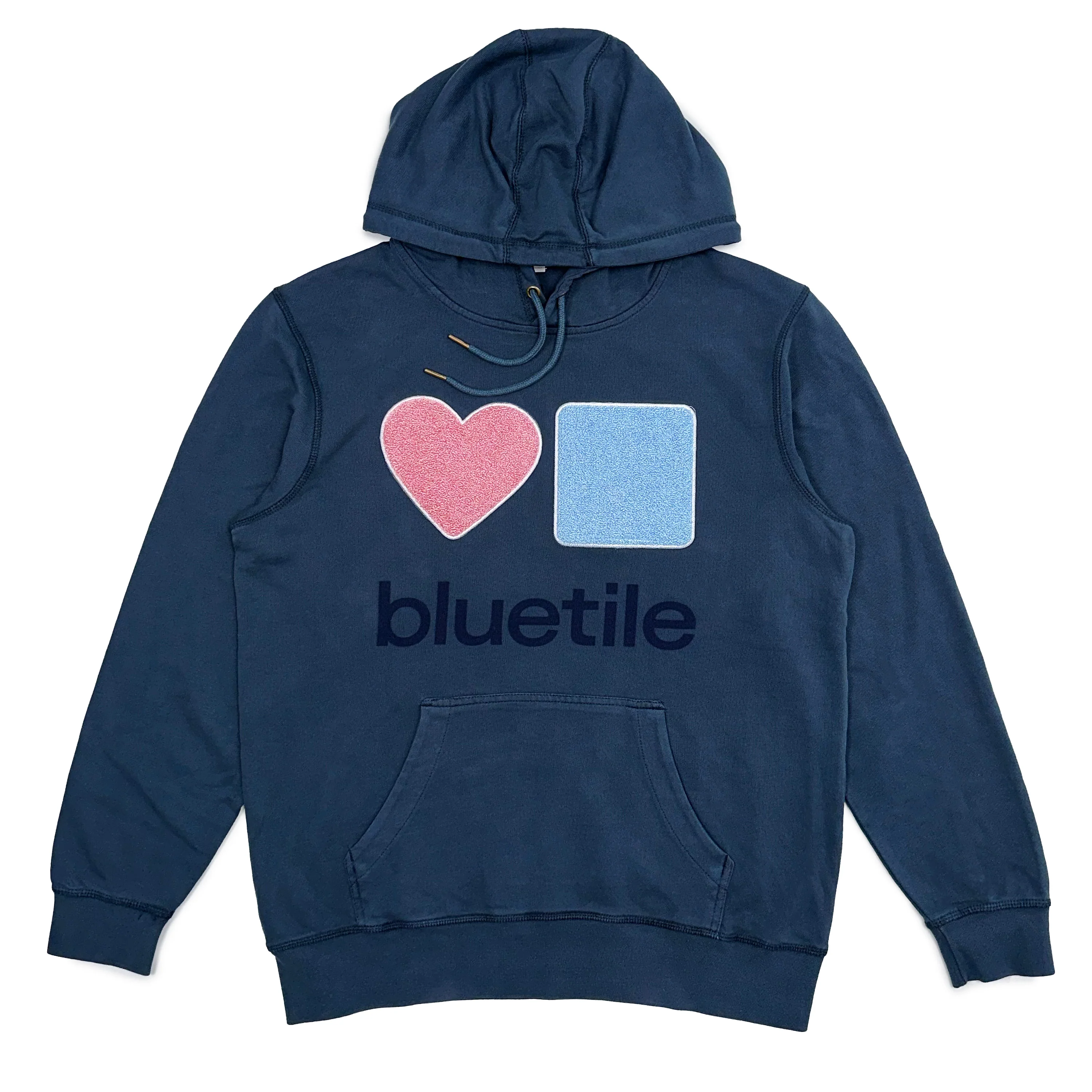 BLUETILE CHENILLE HEART & SQUARE HOODIE SEASIDE