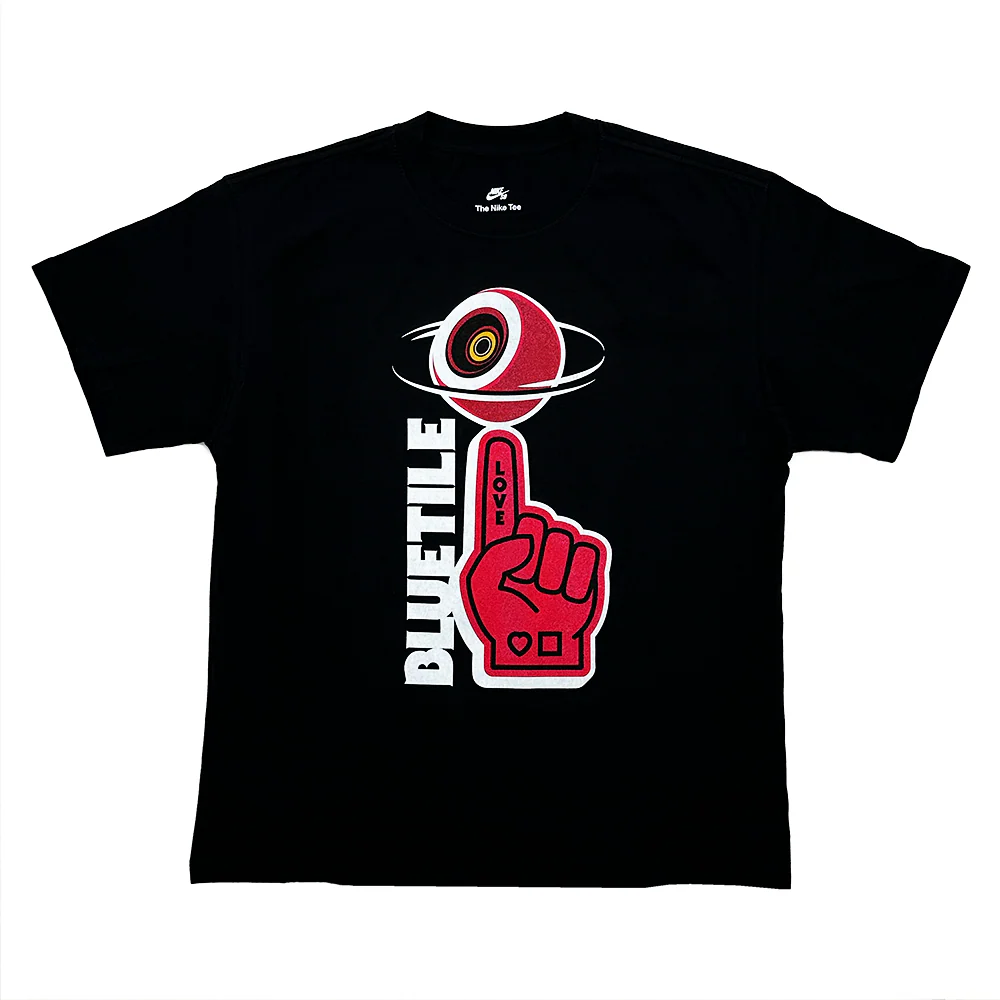 BLUETILE FRIENDLY RED FOAM FINGER TEE BLACK