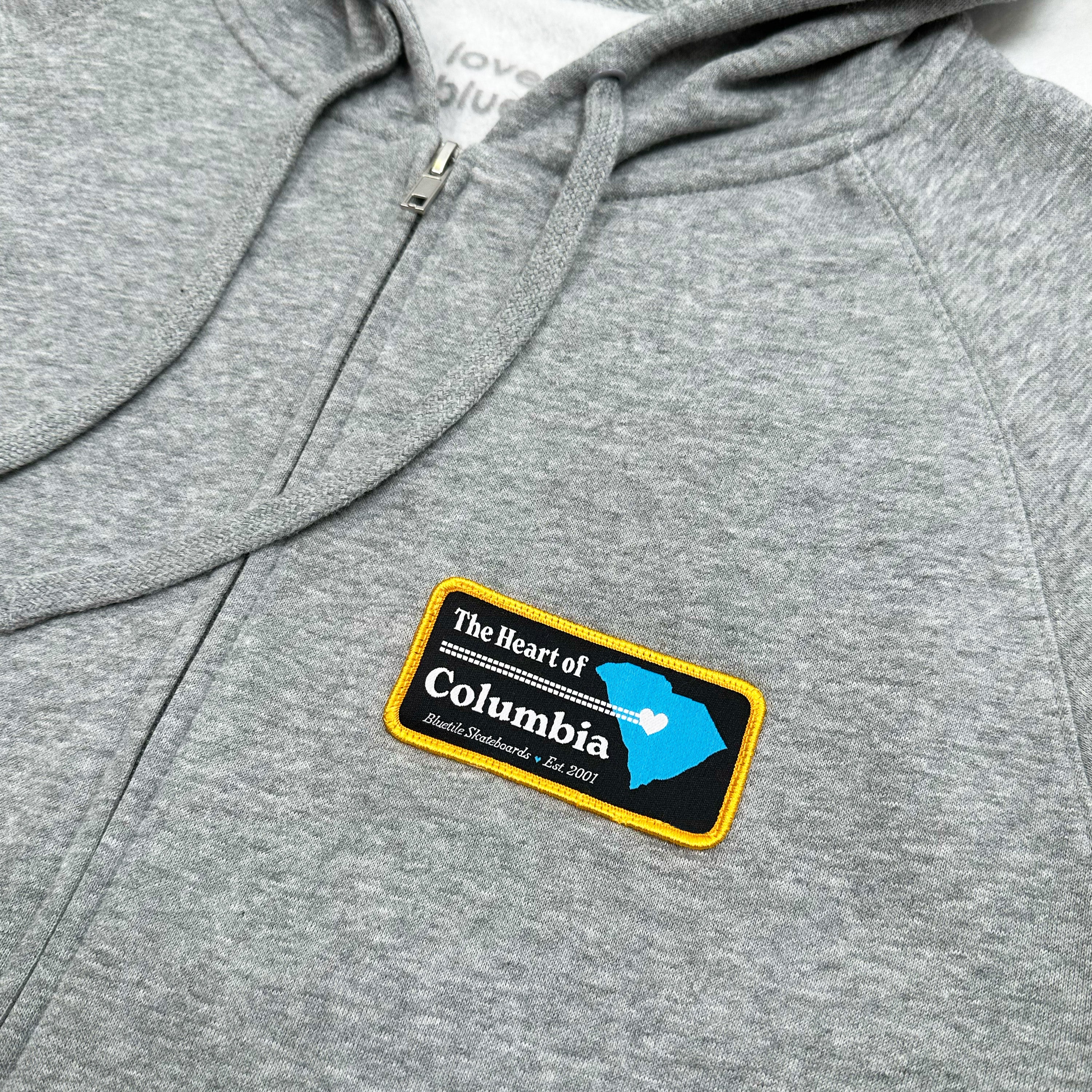 BLUETILE HEART OF COLUMBIA PATCH ZIP HOODIE GREY - Image 2
