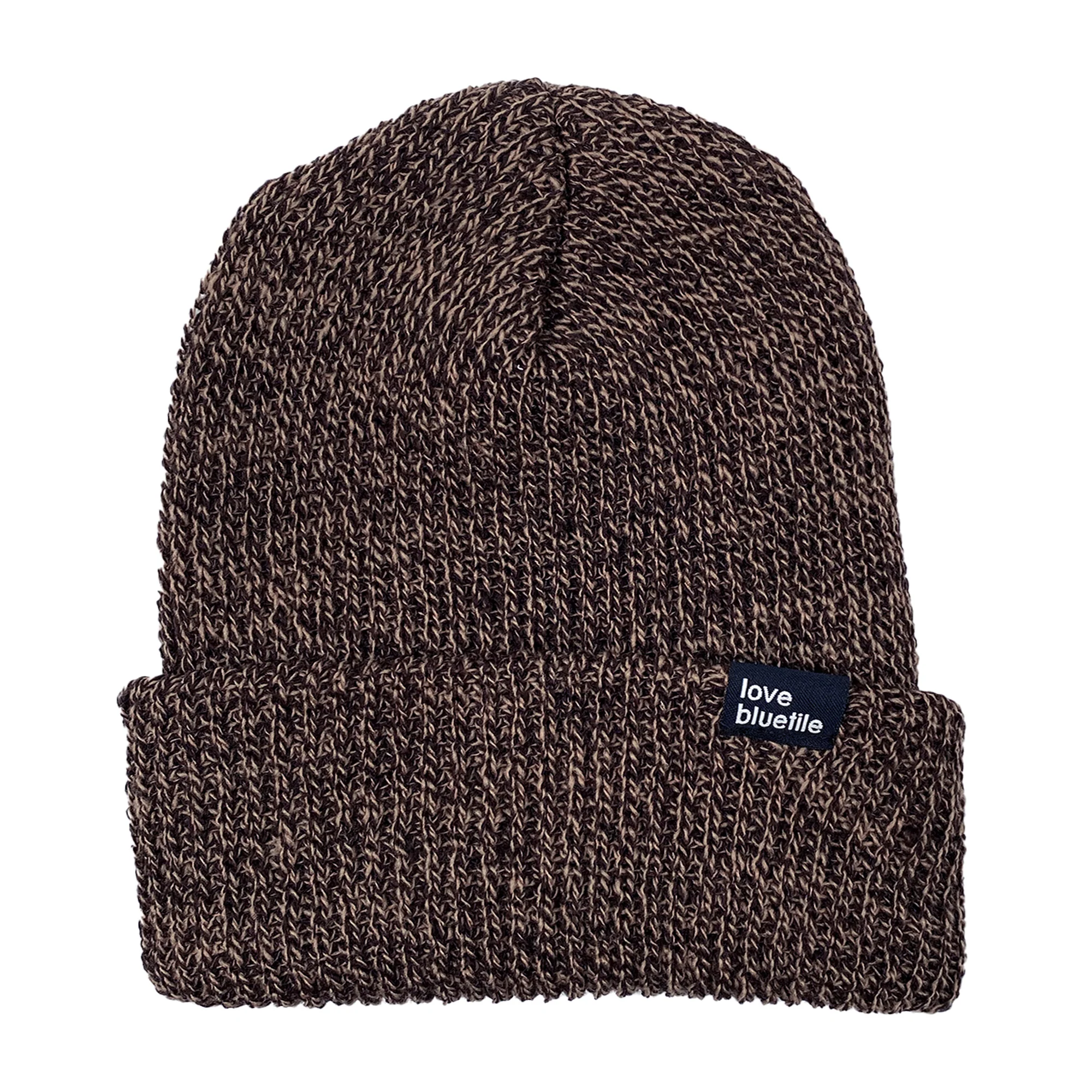 BLUETILE LOVE ALWAYS KNIT BEANIE DARK BROWN/SAND MARBLE