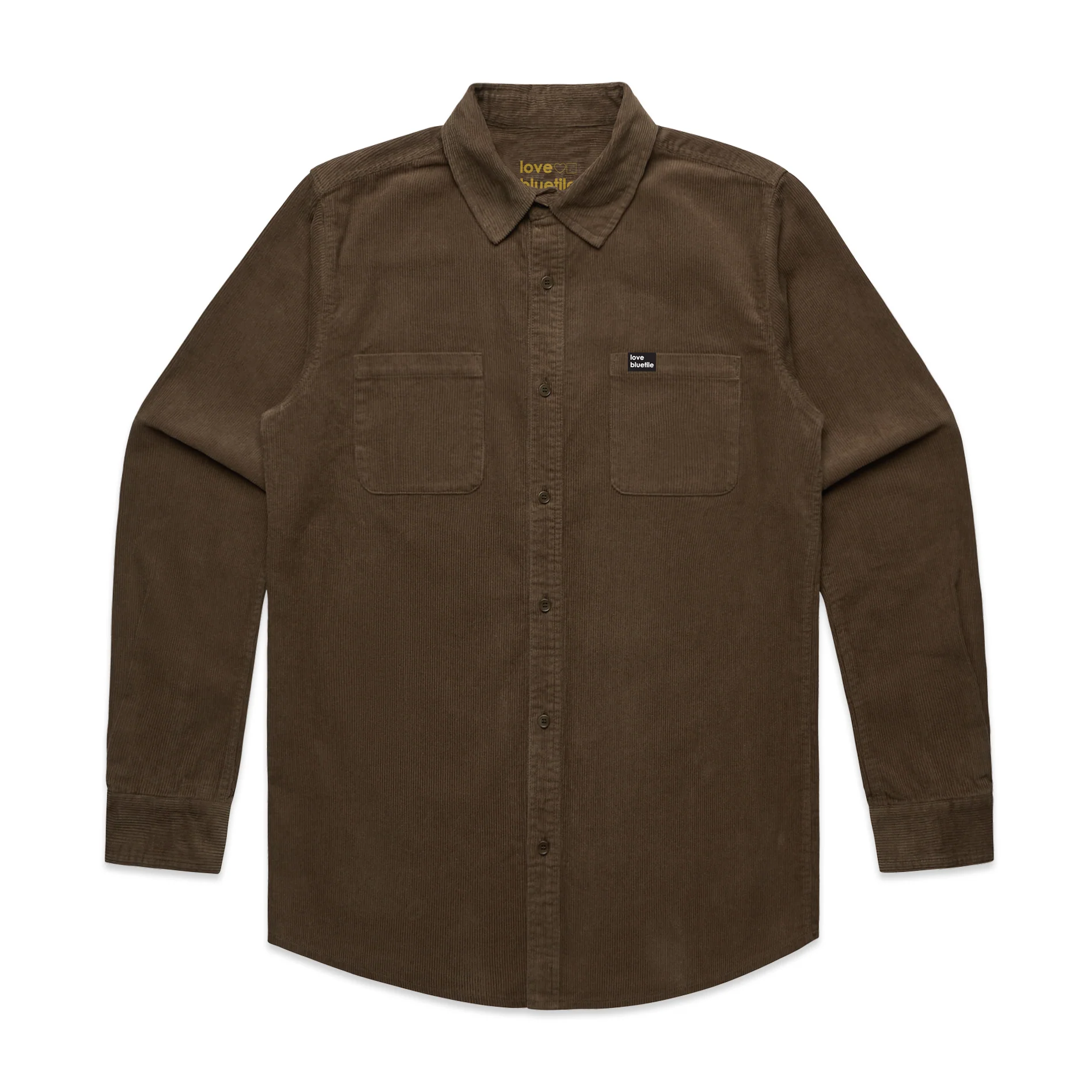 BLUETILE "LOVE BLUETILE" CORDUROY BUTTON UP WALNUT