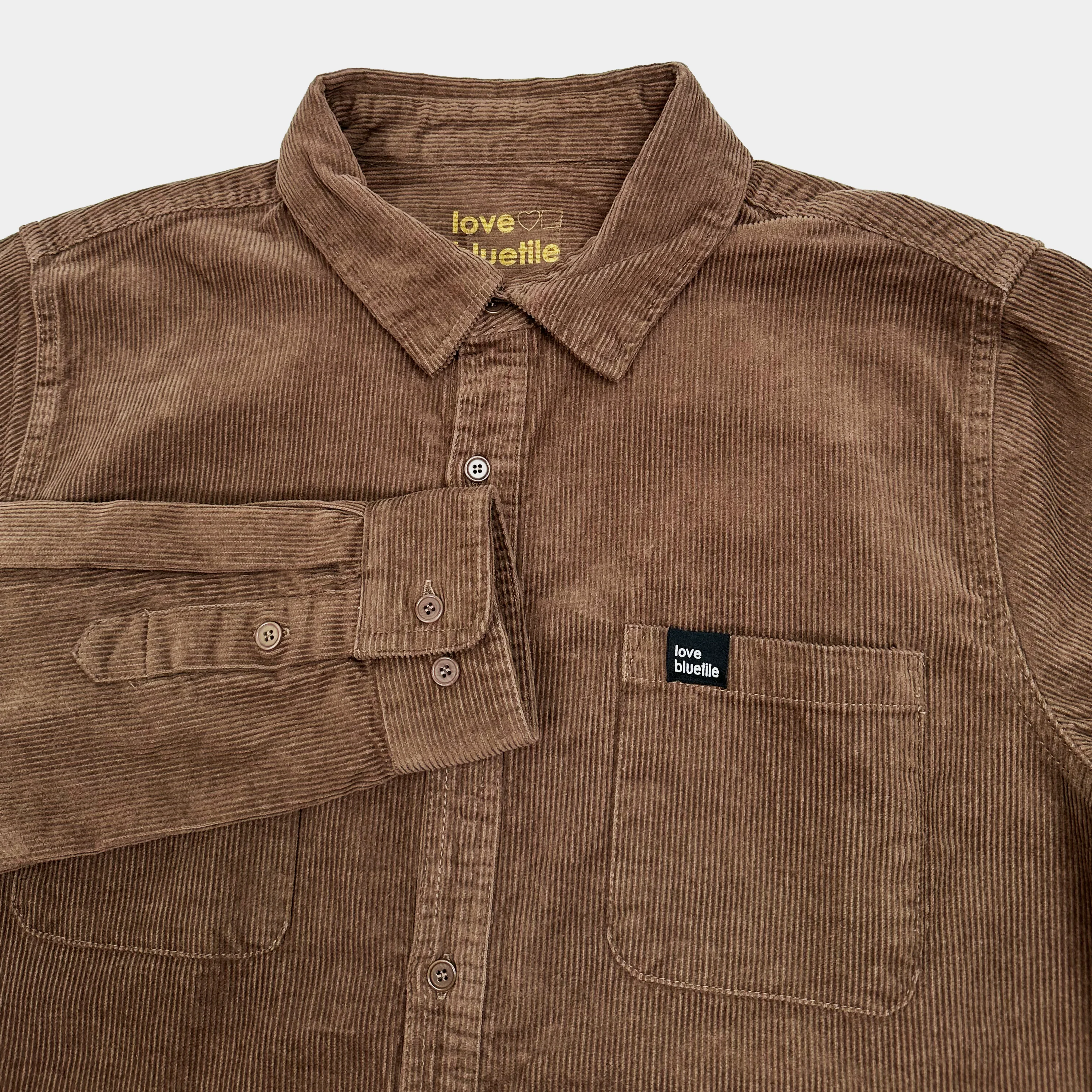 BLUETILE "LOVE BLUETILE" CORDUROY BUTTON UP WALNUT - Image 2