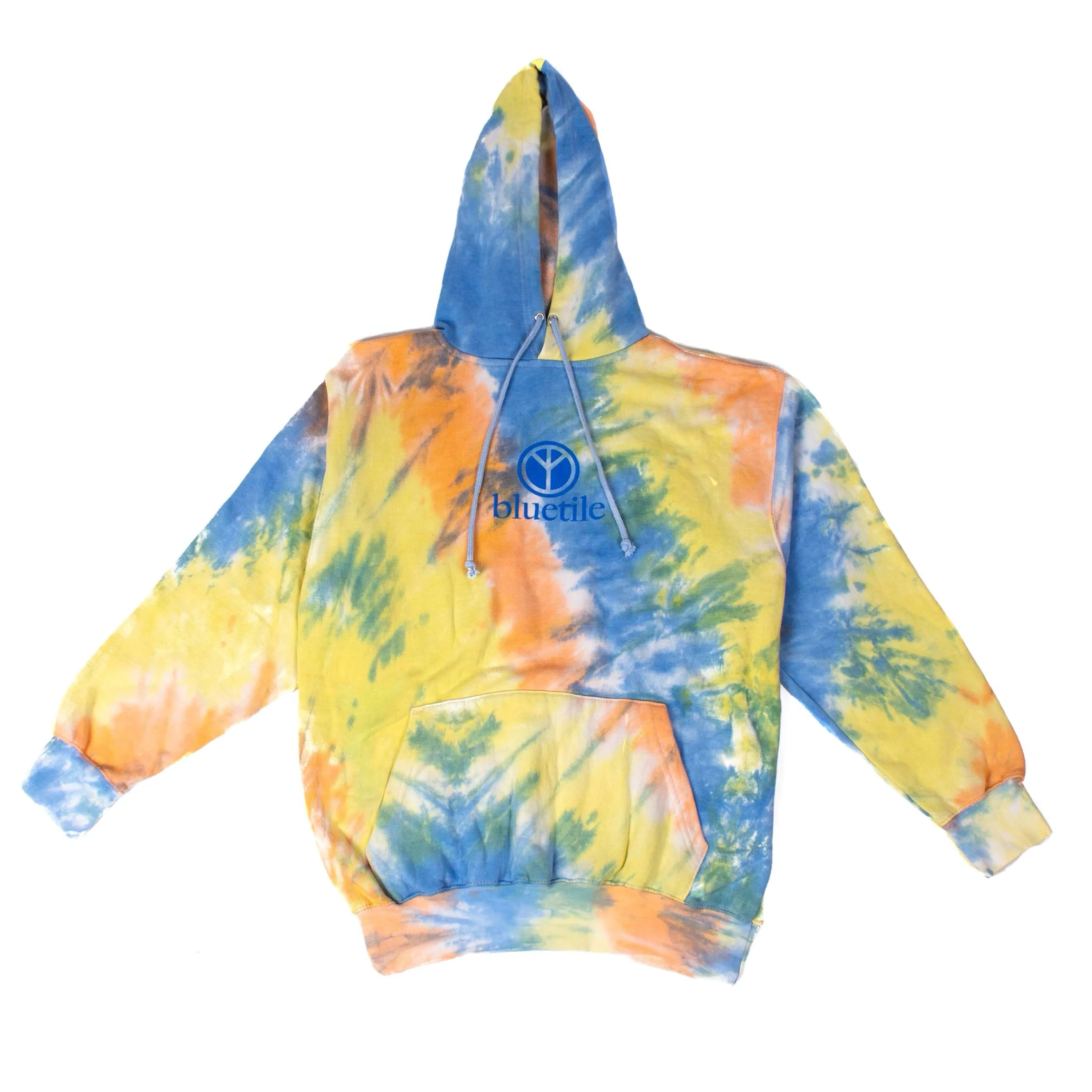 BLUETILE PEACE OUT TIE DYE HOODIE BLUE