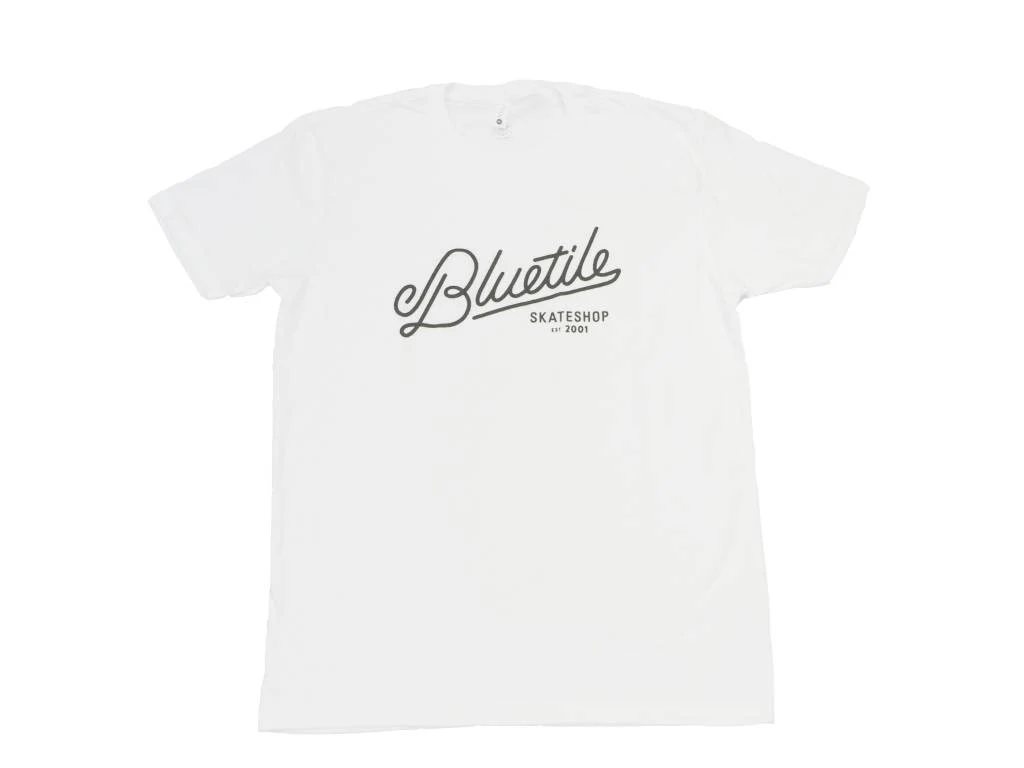 BLUETILE SCRIPT T-SHIRT  WHITE / BLACK