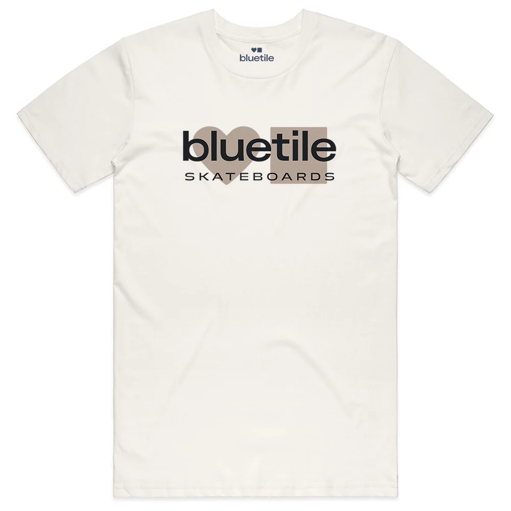 BLUETILE STACKED LOGO TEE NATURAL