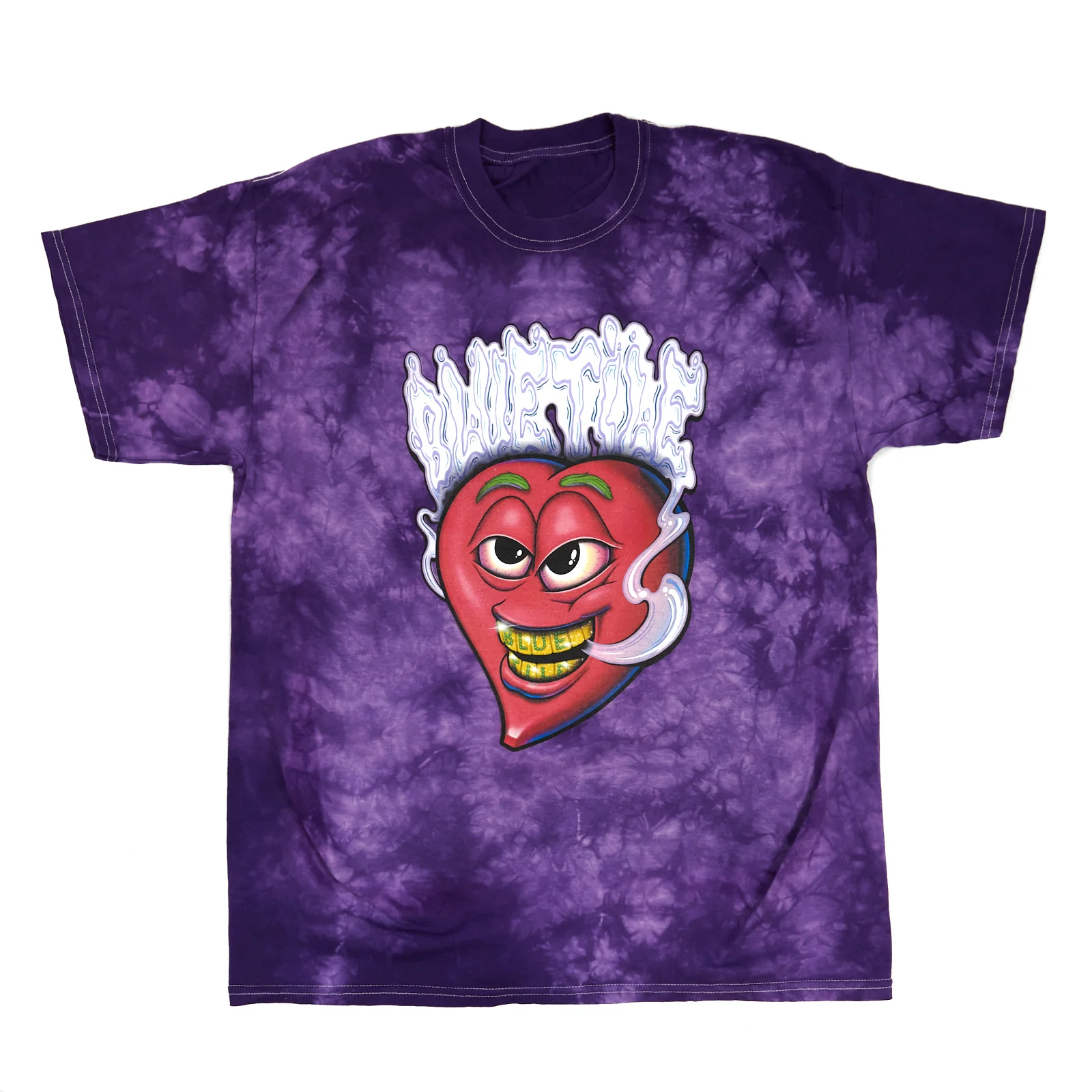 BLUETILE STONED HEART TIEDYE T-SHIRT PURPLE SKUNK