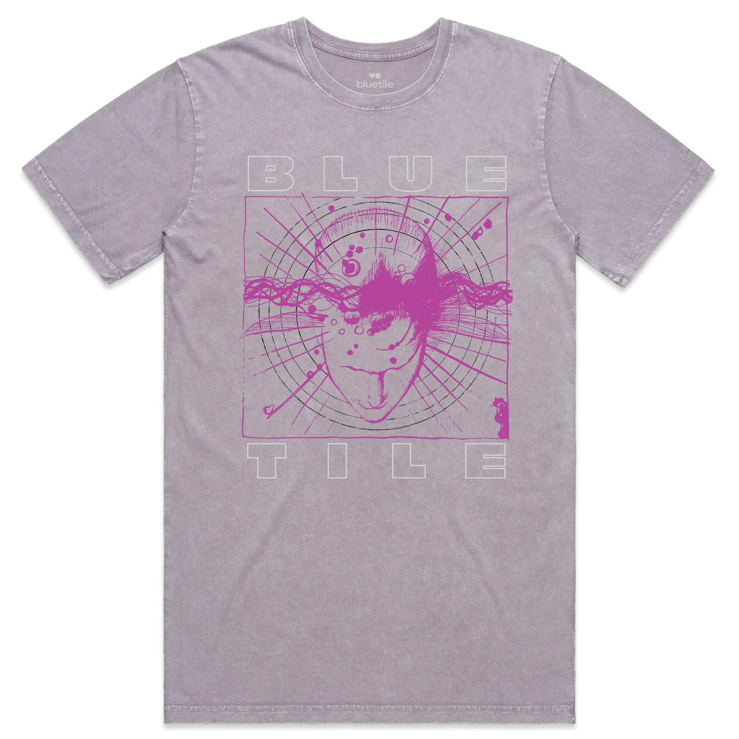 BLUETILE "WOKE" SILVER FOIL STONE WASHED TEE ORCHID