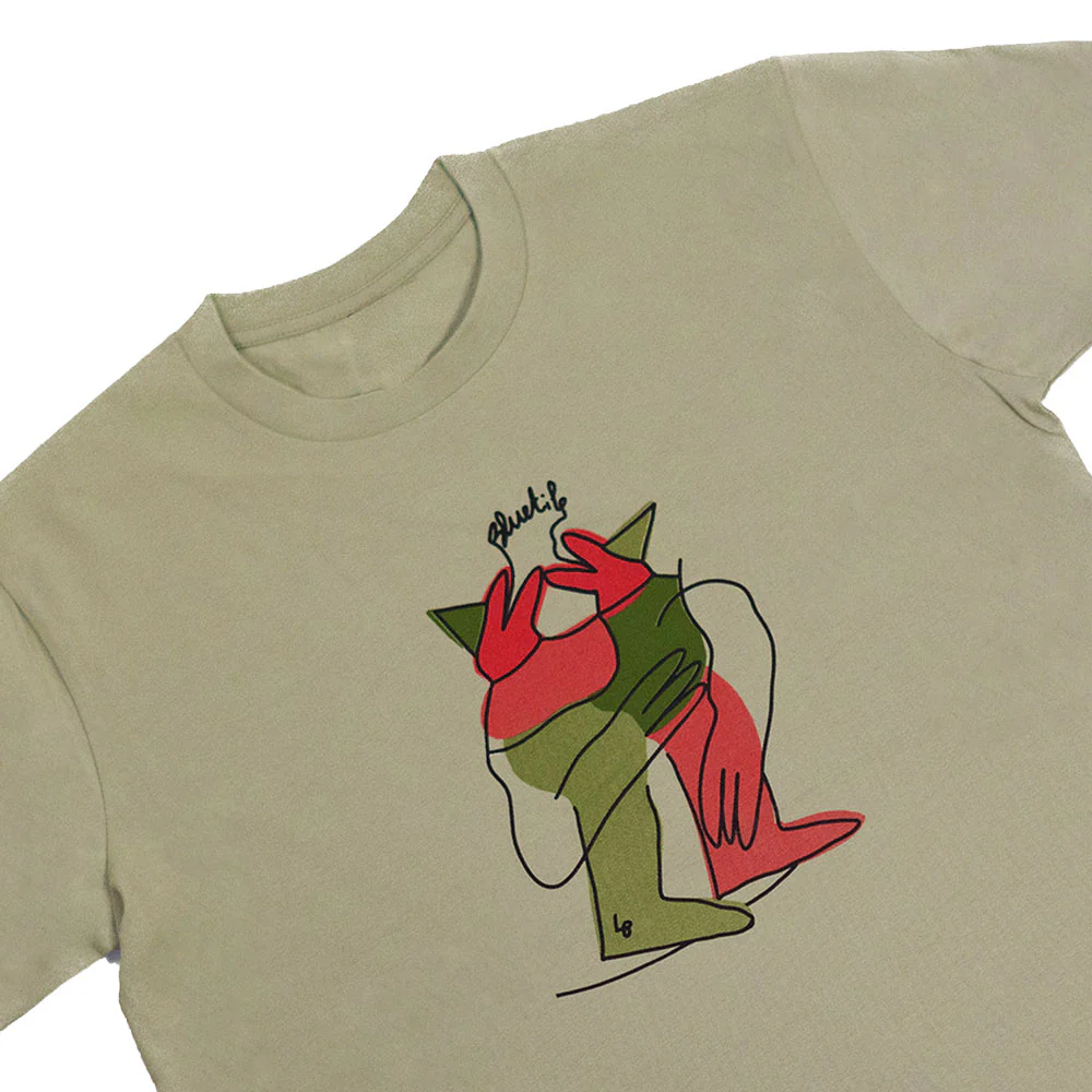BLUETILE X L.B. ANNIVERSARY PARTY TEE OLIVE GREEN - Image 2