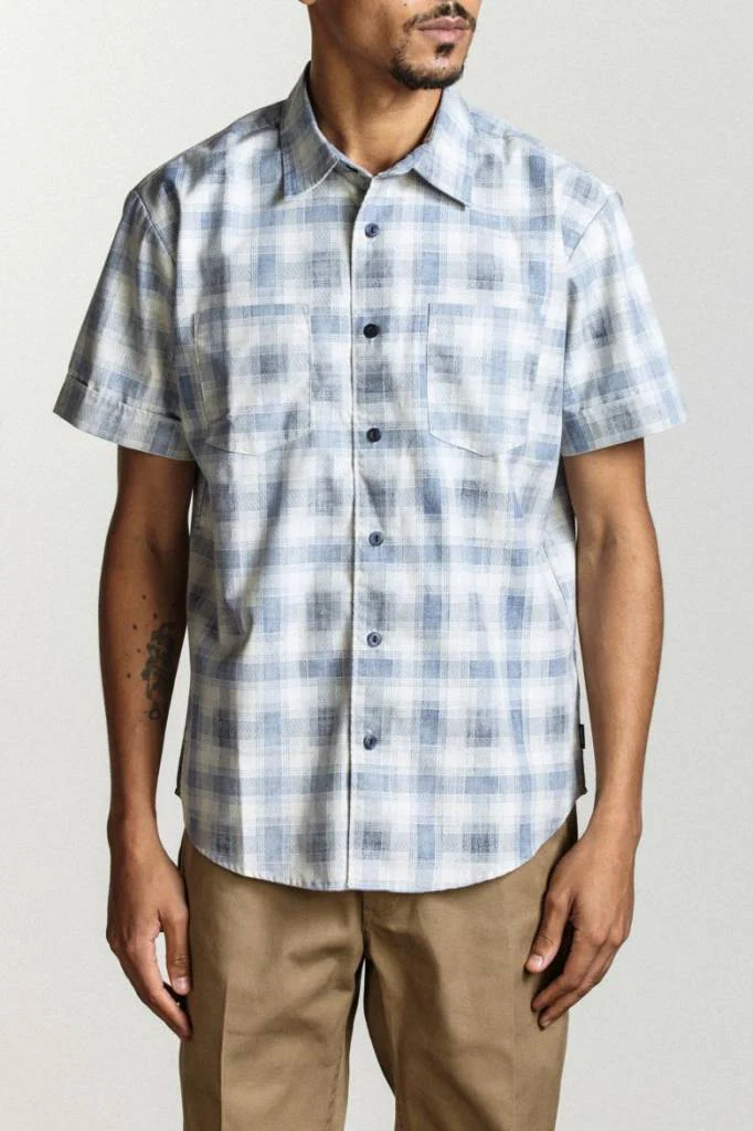 BRIXTON BRANSON S/S WOVEN BUTTON UP NAVY / BLUE - Image 2