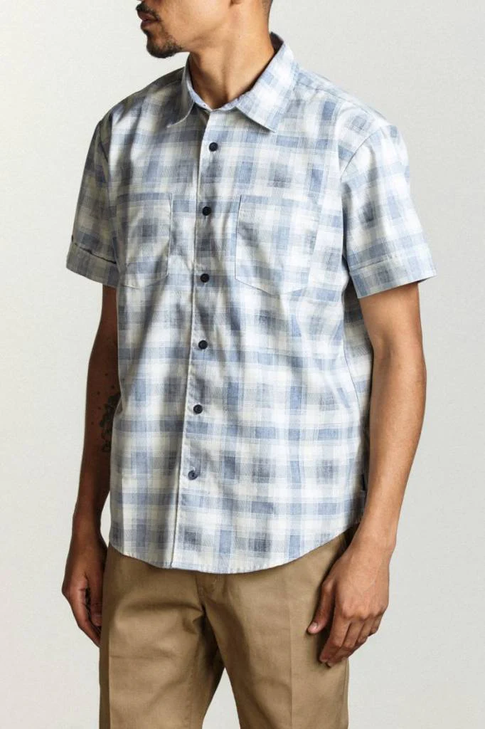 BRIXTON BRANSON S/S WOVEN BUTTON UP NAVY / BLUE - Image 3