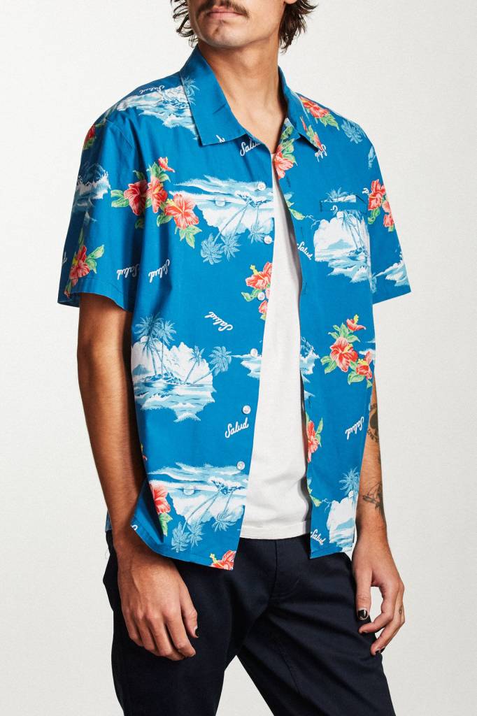 BRIXTON BUELLER S/S WOVEN RED / CREAM - Image 3