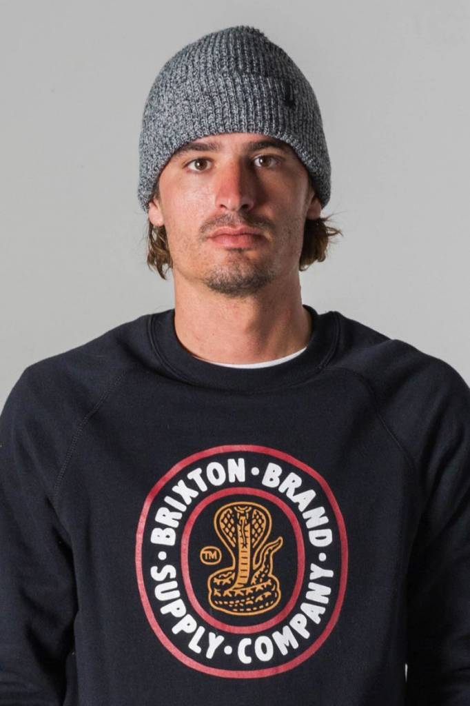 BRIXTON HEIST BEANIE BLACK / HEATHER GREY - Image 4