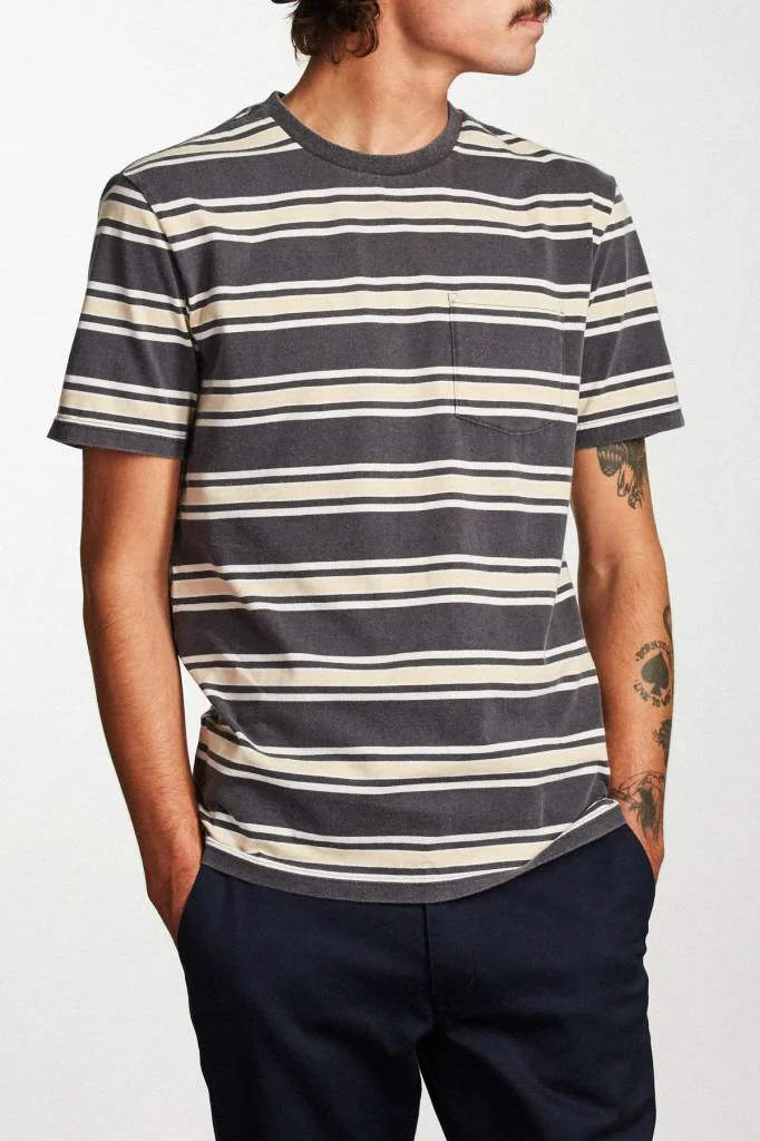 BRIXTON HILT S'S POCKET TEE WASHED BLACK - Image 2