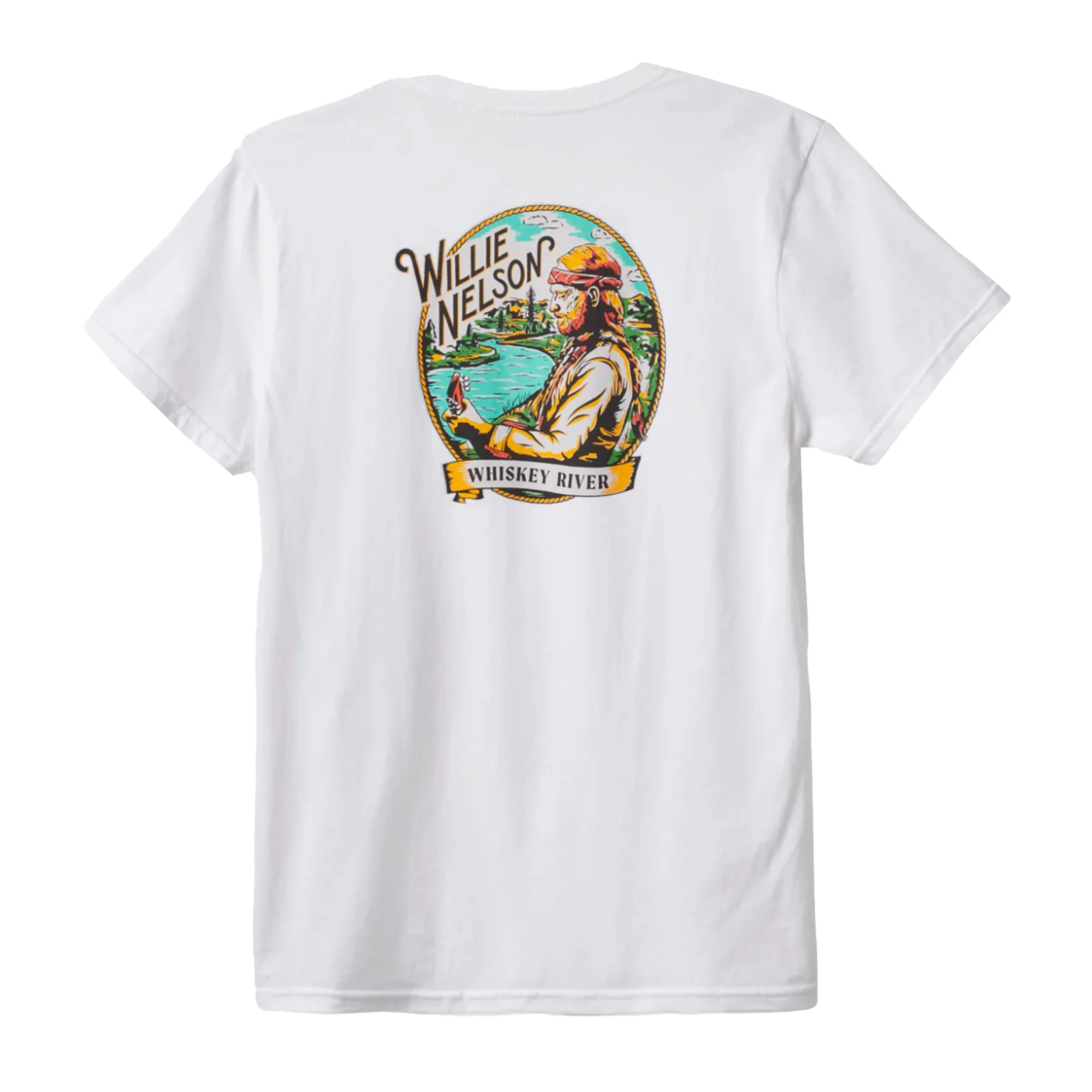 BRIXTON WILLIE NELSON WHISKEY RIVER TEE WHITE - Image 2