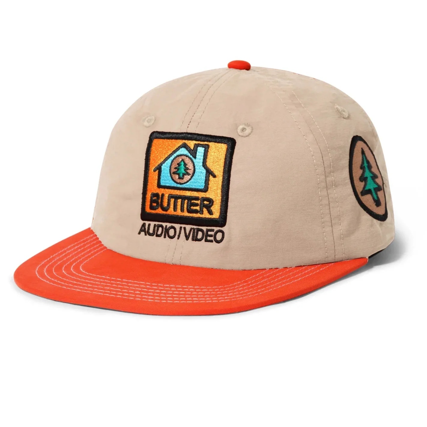 BUTTER GOODS APPLIANCES 6 PANEL CAP TAN / BURGUNDY