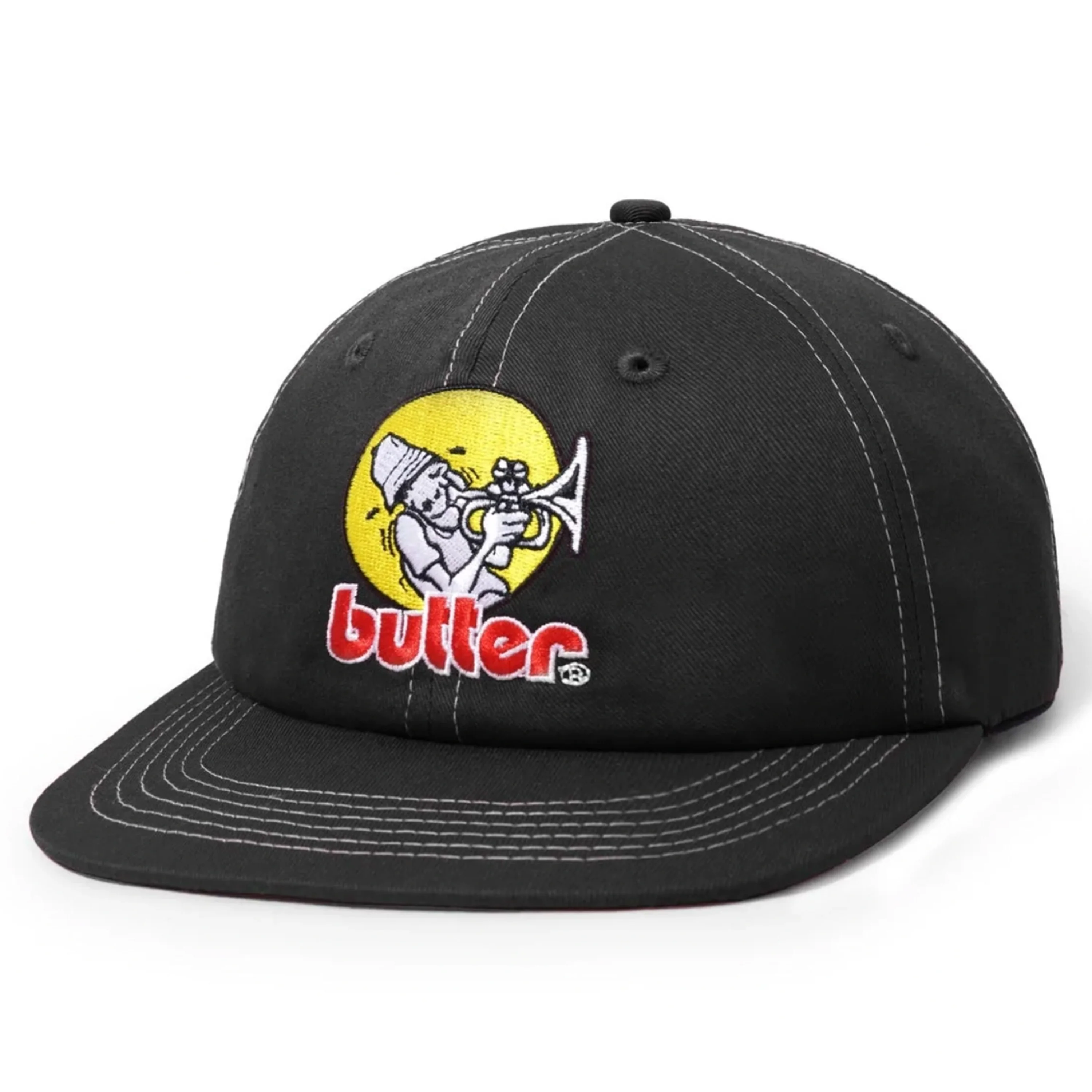 BUTTER GOODS BRASS 6 PANEL CAP WASHED BLACK