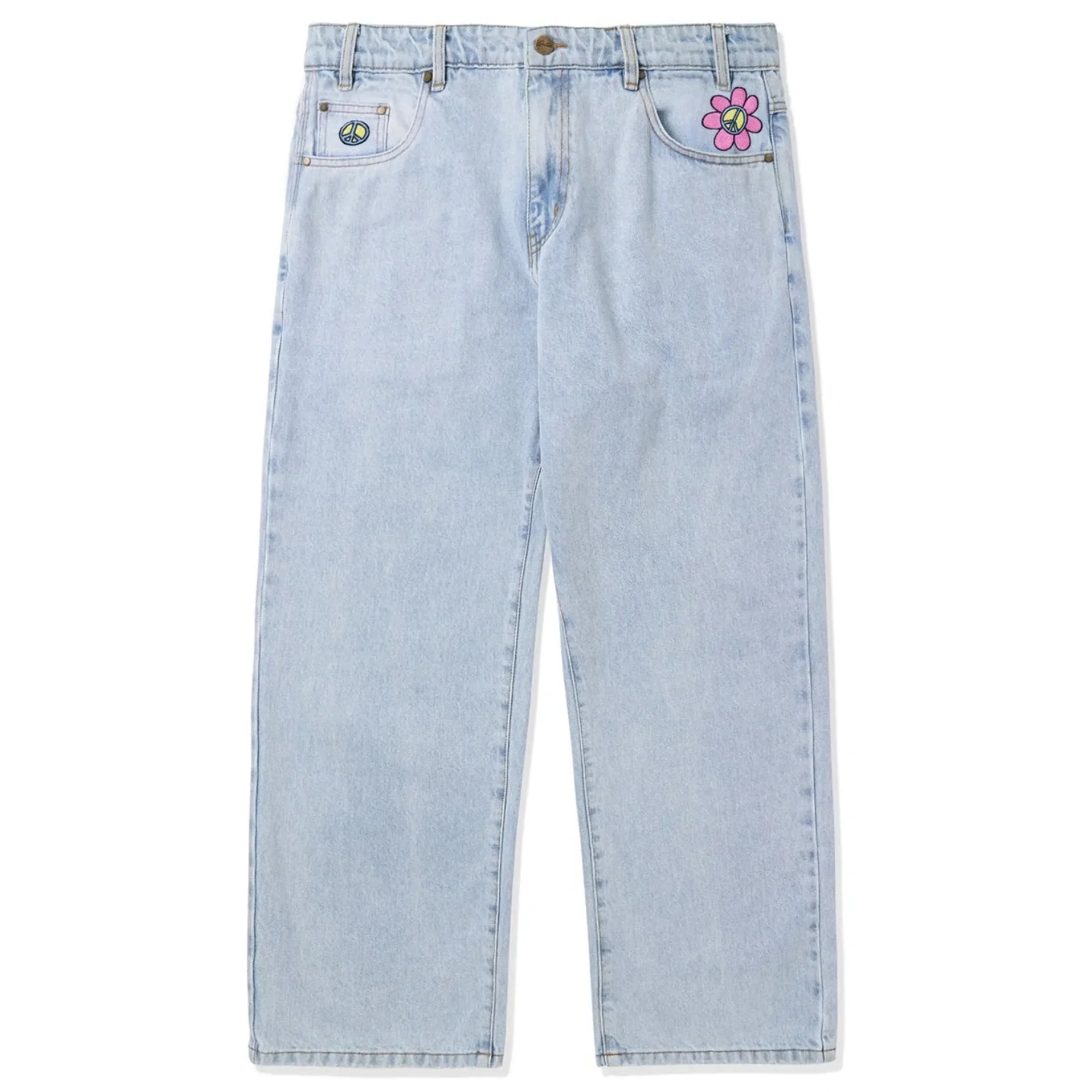 BUTTER GOODS FLOWER DENIM JEANS LIGHT BLUE