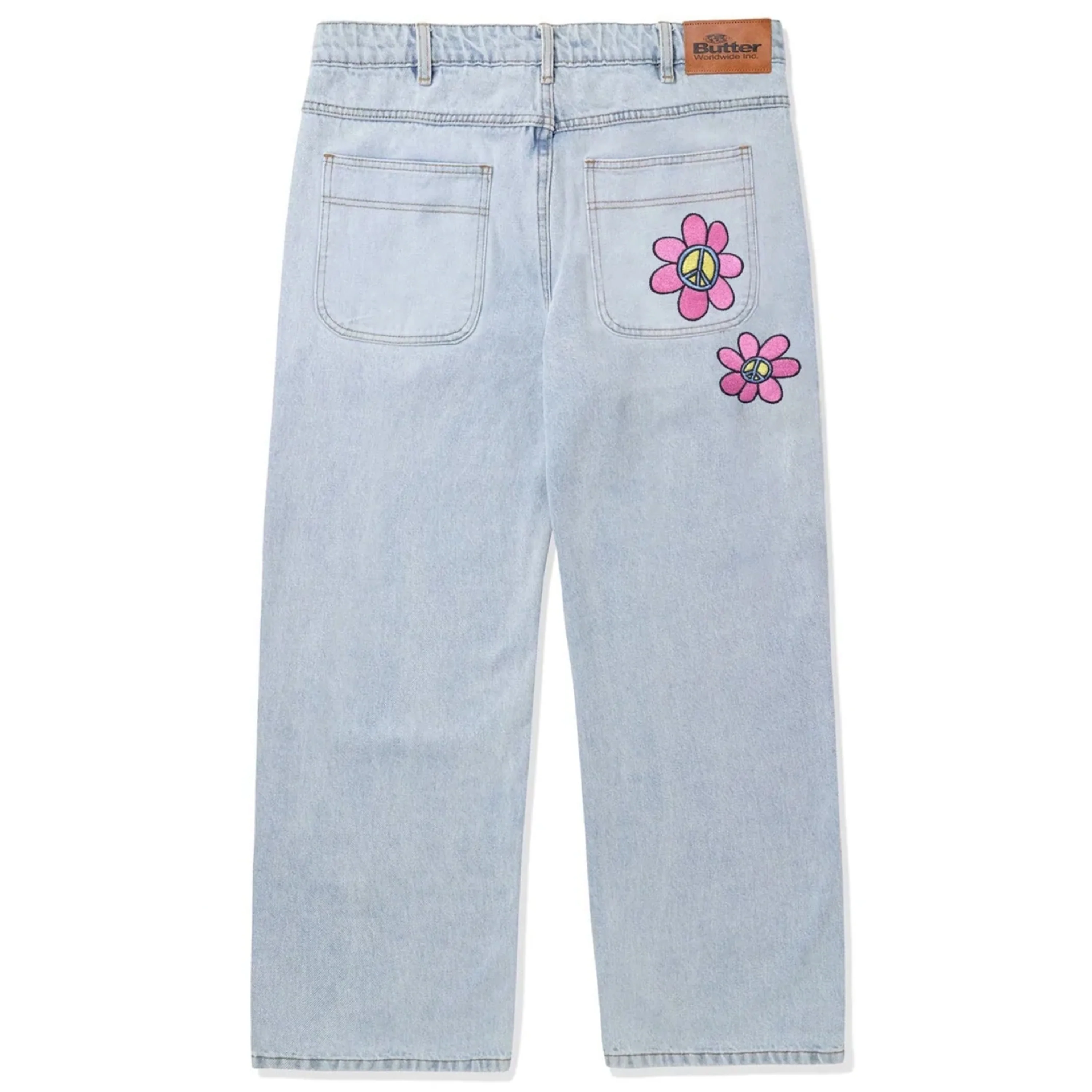 BUTTER GOODS FLOWER DENIM JEANS LIGHT BLUE - Image 2