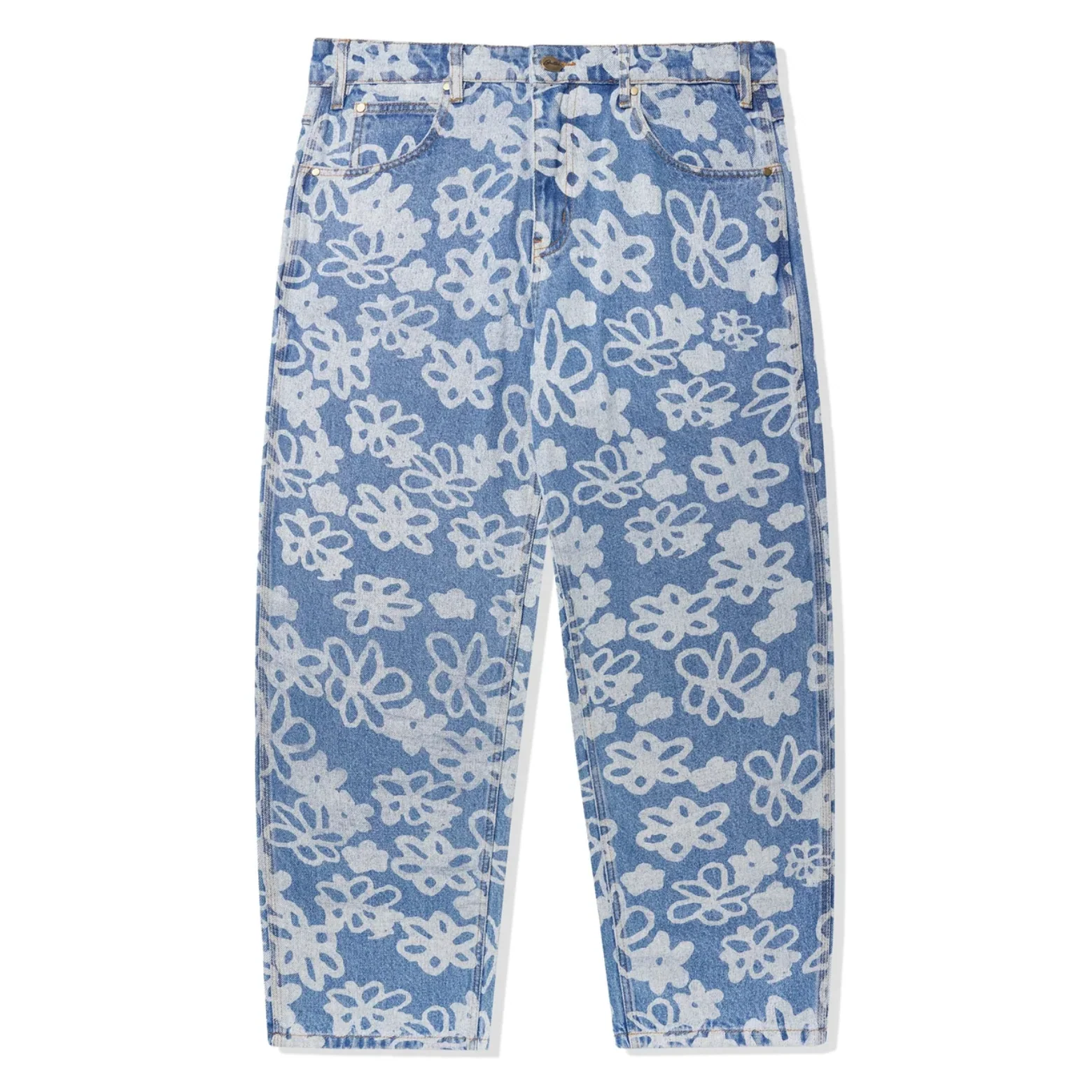 BUTTER GOODS FLOWERS DENIM PANTS WASHED INDIGO