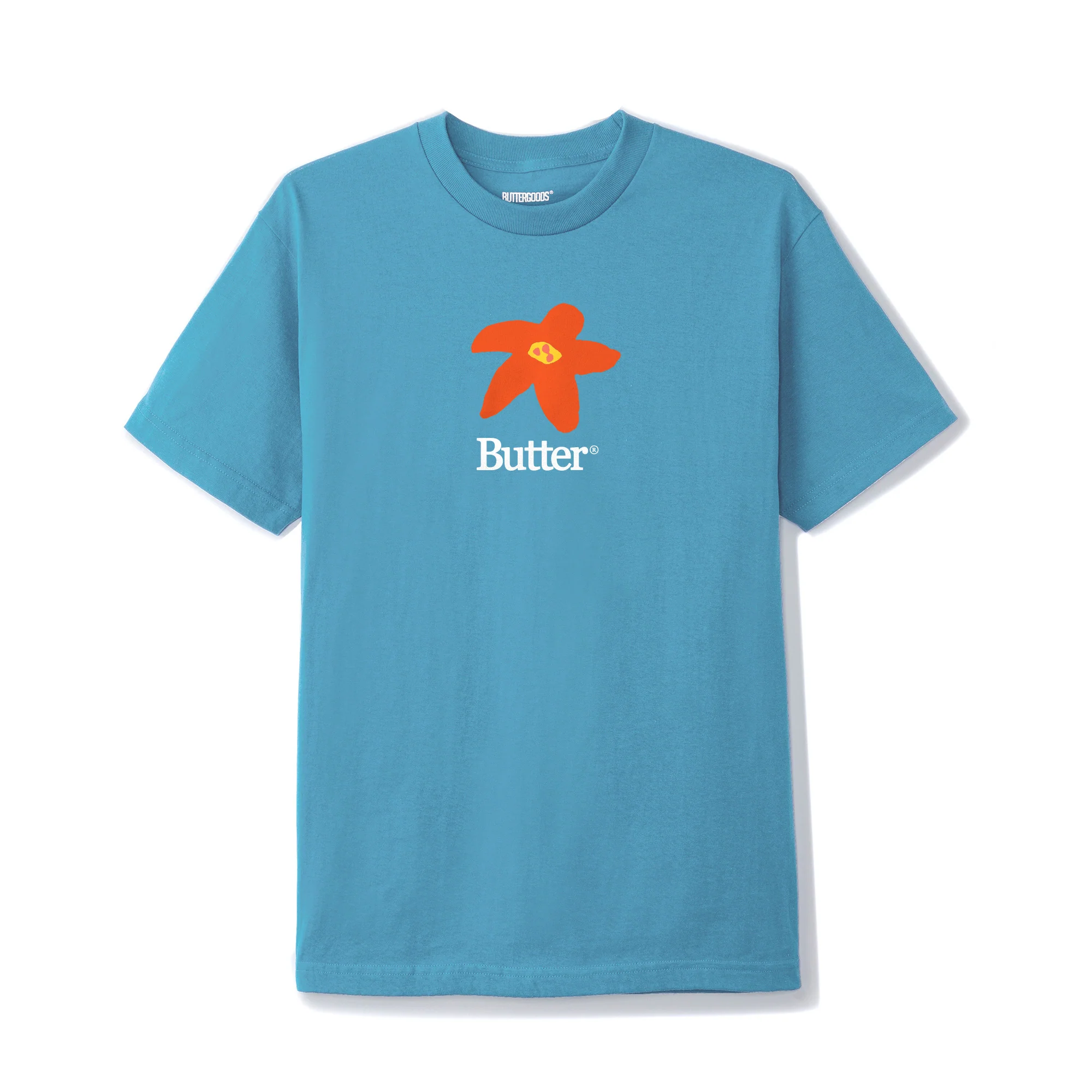 BUTTER GOODS FLOWERS T-SHIRT CAROLINA BLUE