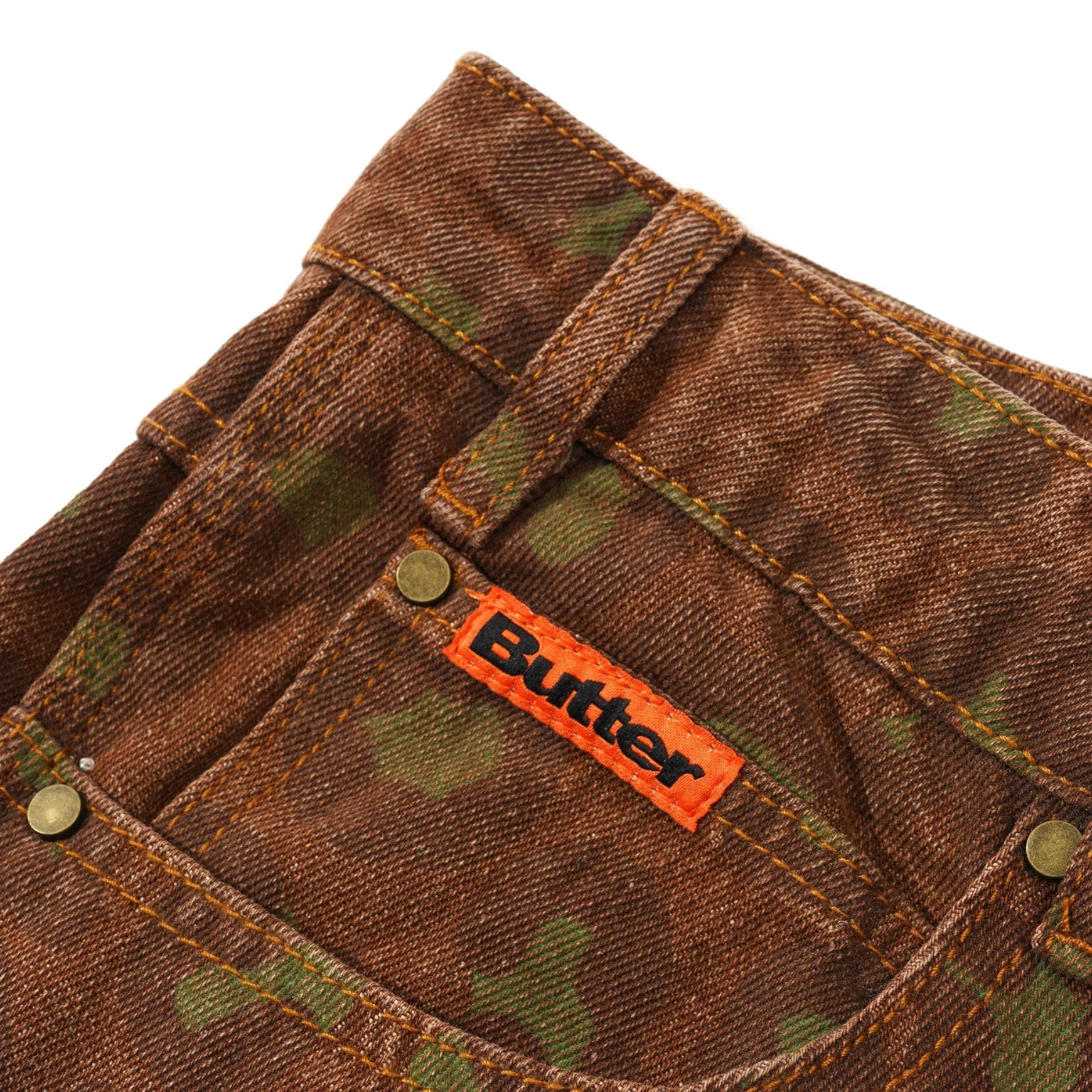 BUTTER GOODS LEOPARD DENIM JEANS RUST - Image 4