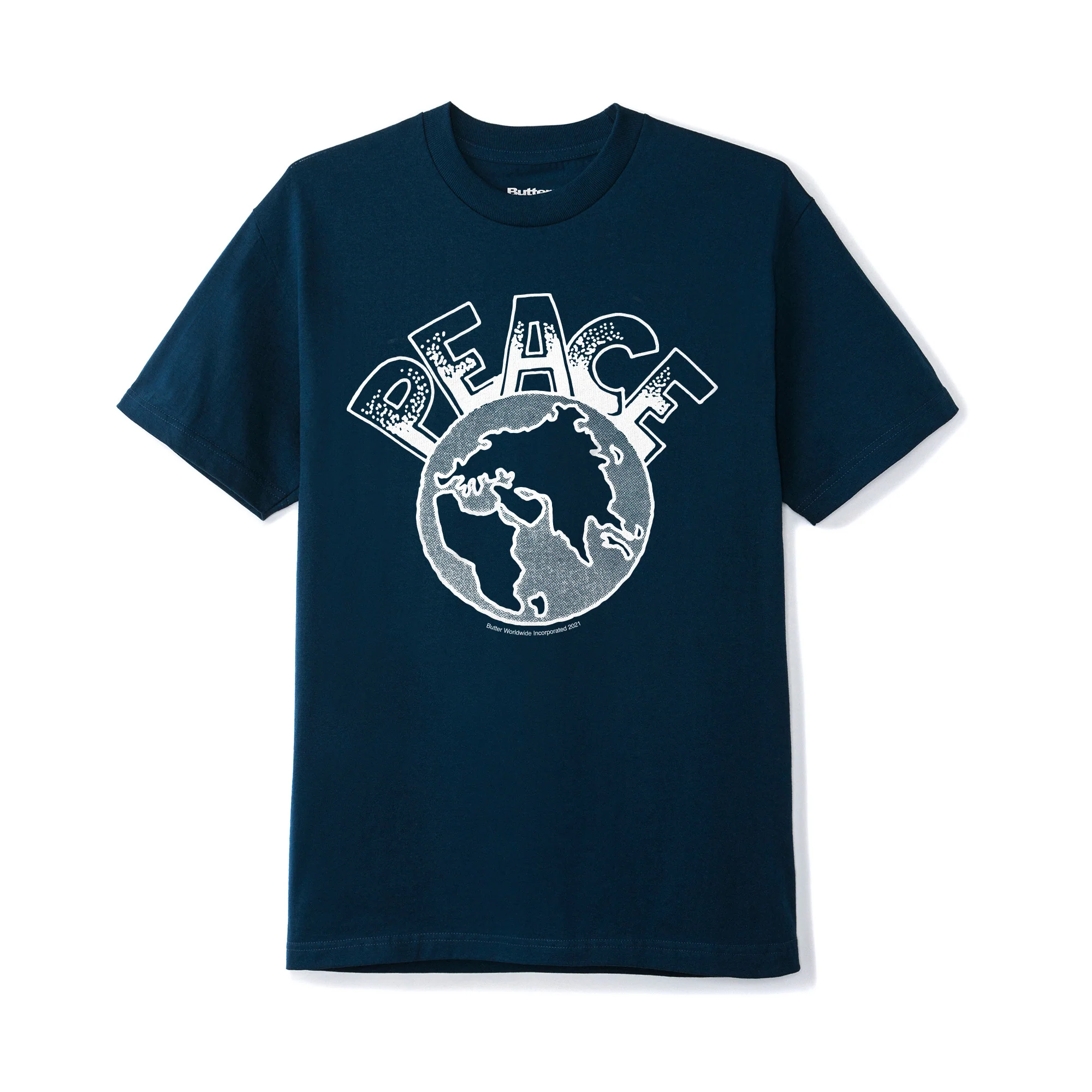 BUTTER GOODS PEACE T-SHIRT NAVY