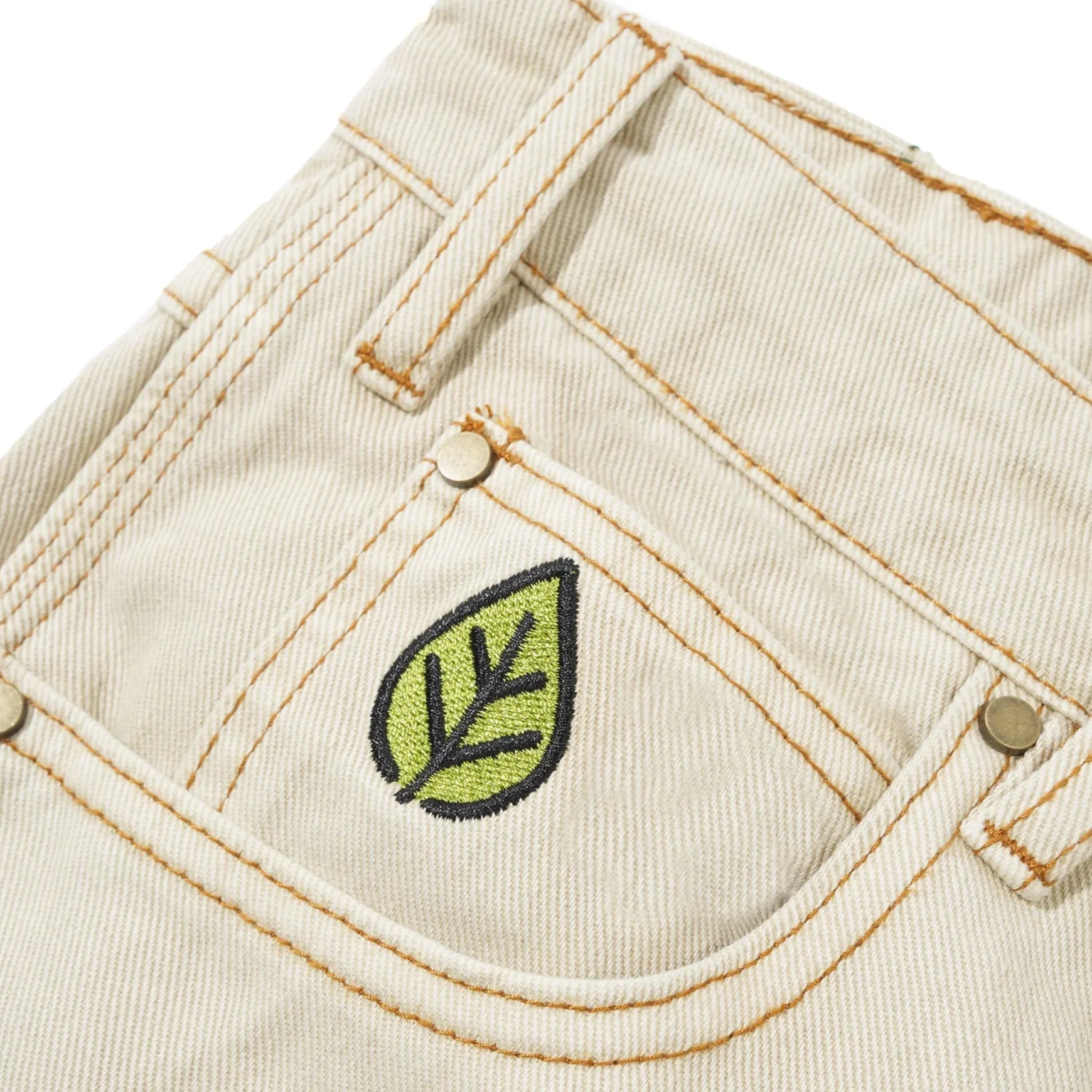 BUTTER GOODS WEATHERGEAR HEAVY WEIGHT DENIM JEANS WASHED KHAKI - Image 2