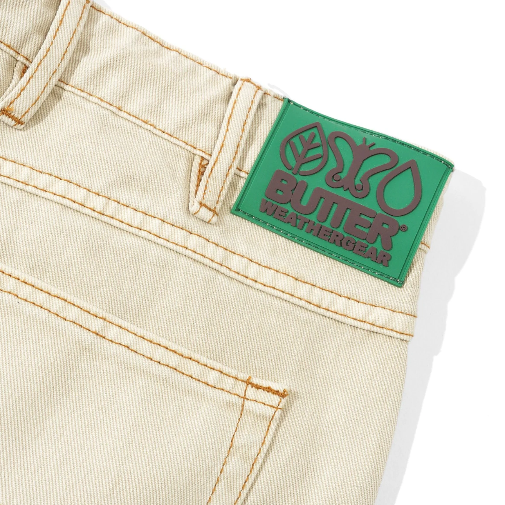 BUTTER GOODS WEATHERGEAR HEAVY WEIGHT DENIM JEANS WASHED KHAKI - Image 3