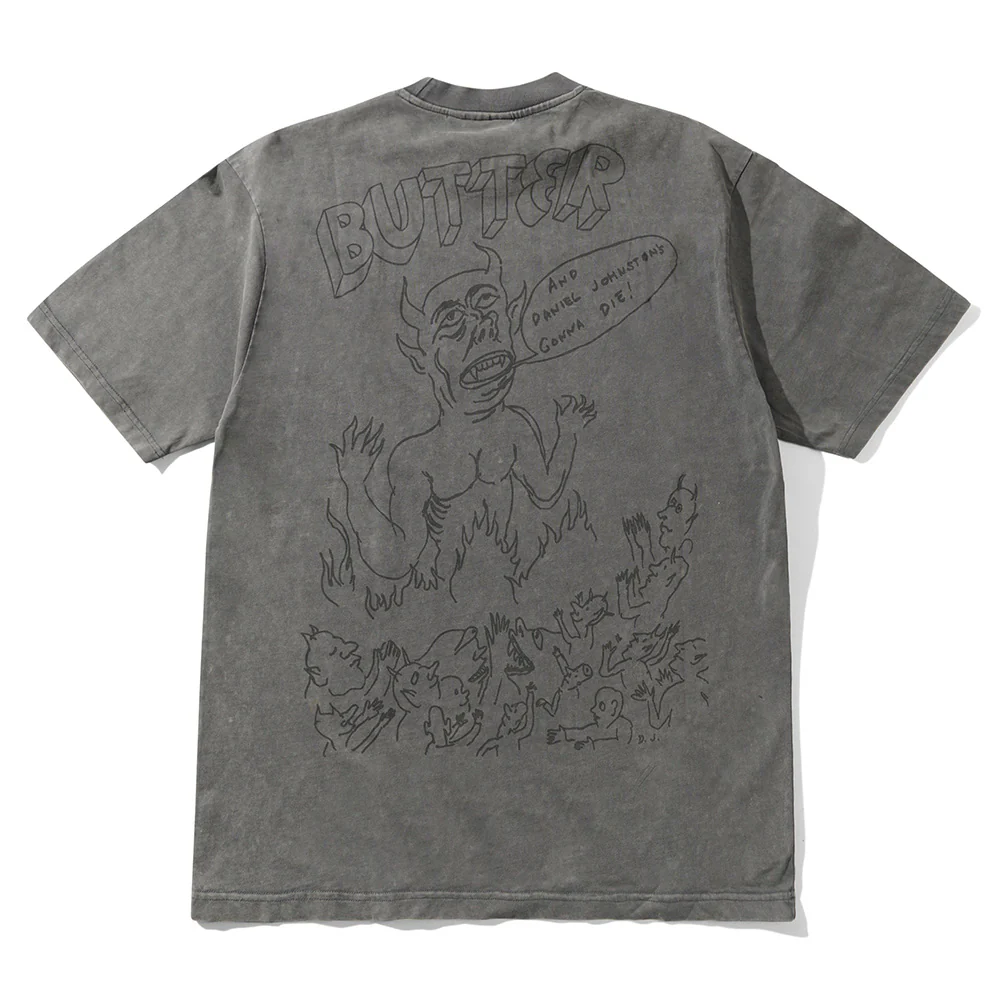 BUTTER GOODS X DANIEL JOHNSTON SATAN TEE WASHED BLACK - Image 2
