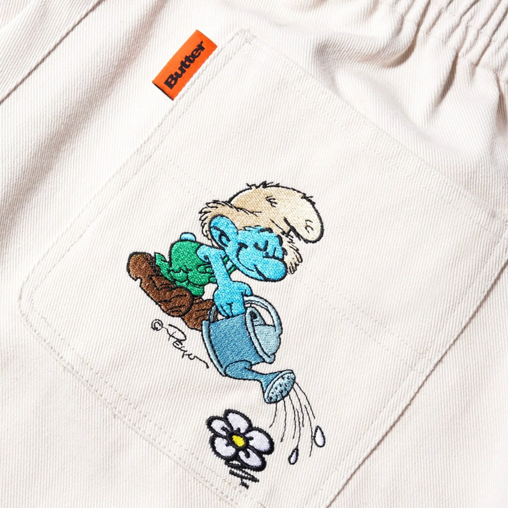 BUTTER GOODS X THE SMURFS FORAGE WIDE LEG PANT NATURAL - Image 4