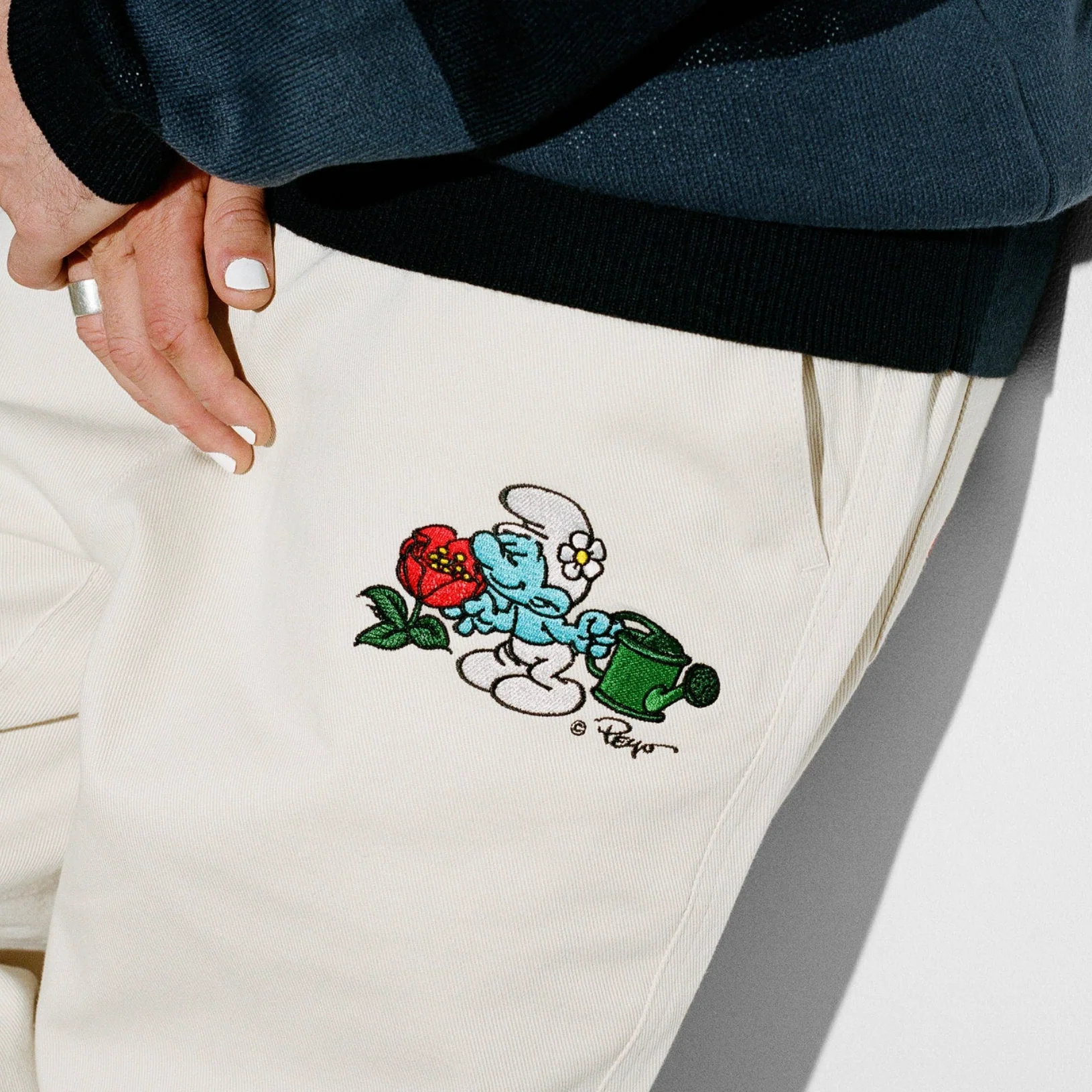 BUTTER GOODS X THE SMURFS FORAGE WIDE LEG PANT NATURAL - Image 6