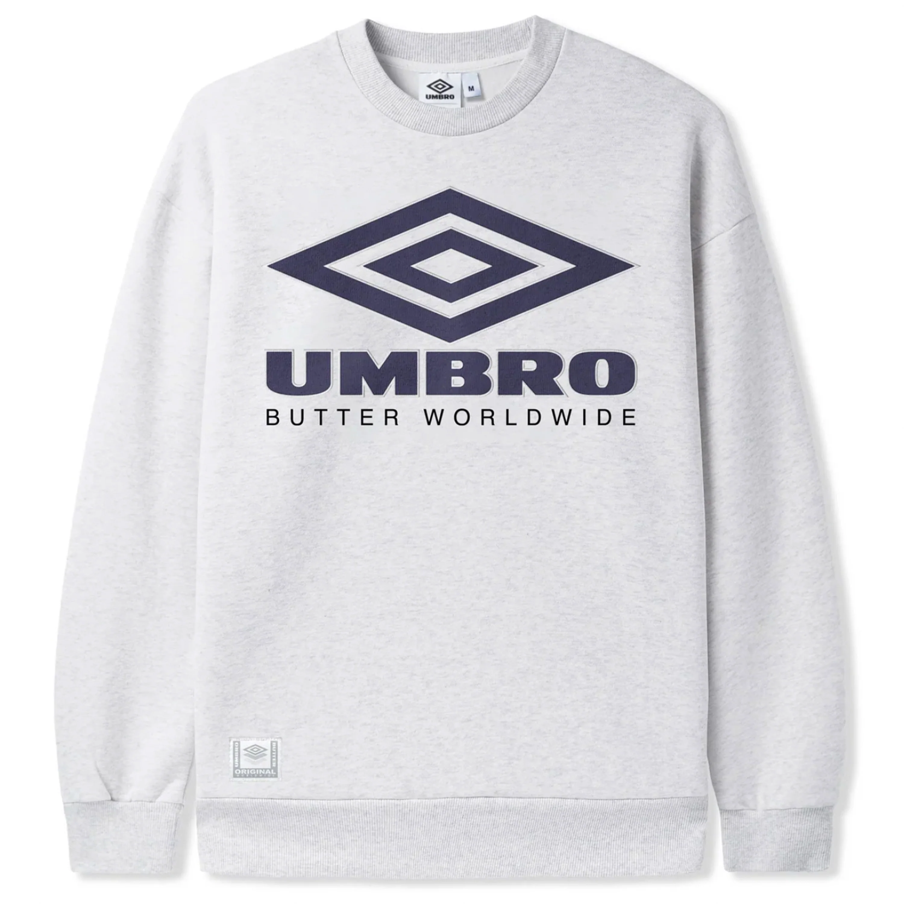 BUTTER GOODS X UMBRO DIAMOND LOGO CREWNECK ASH