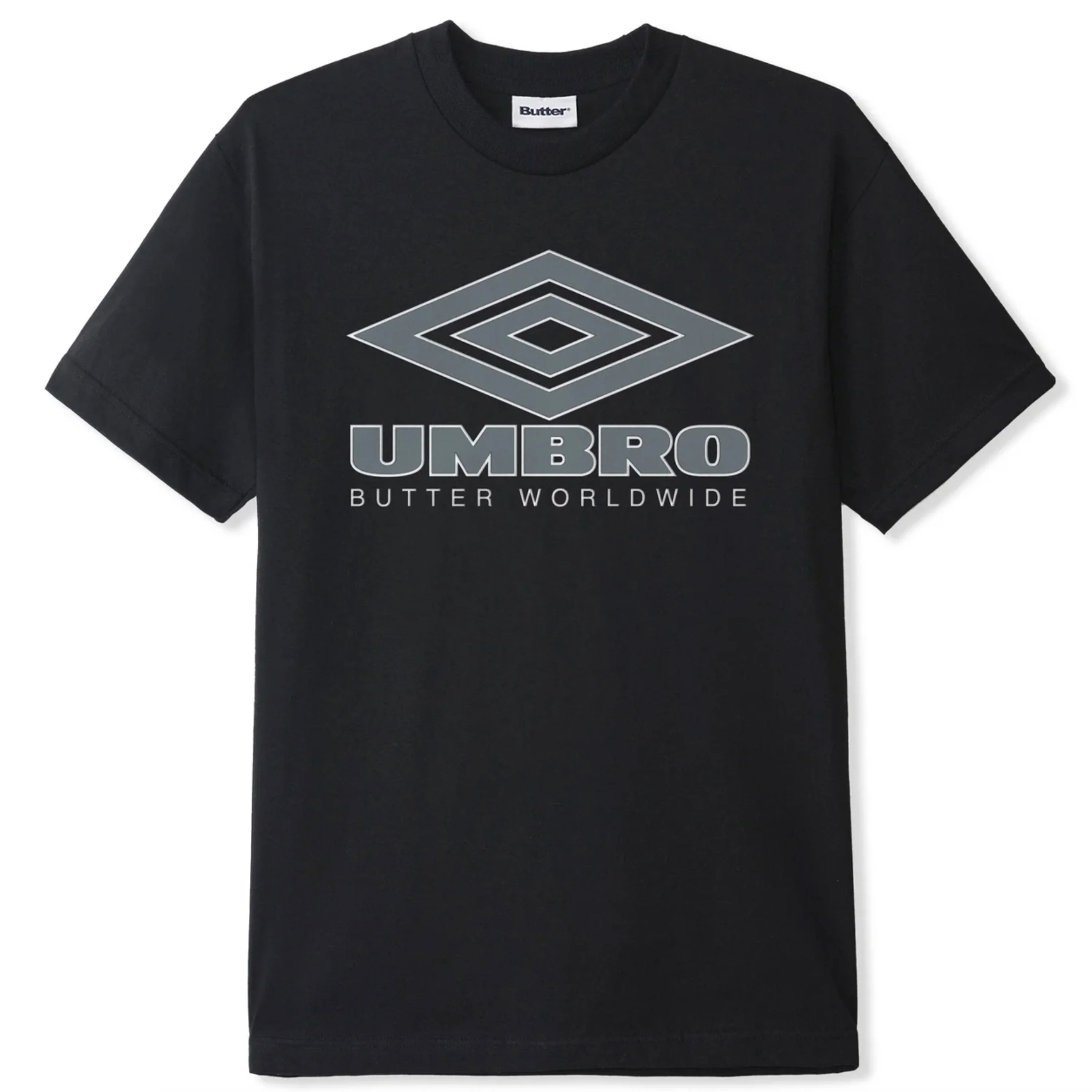 BUTTER GOODS X UMBRO DIAMOND LOGO TEE BLACK