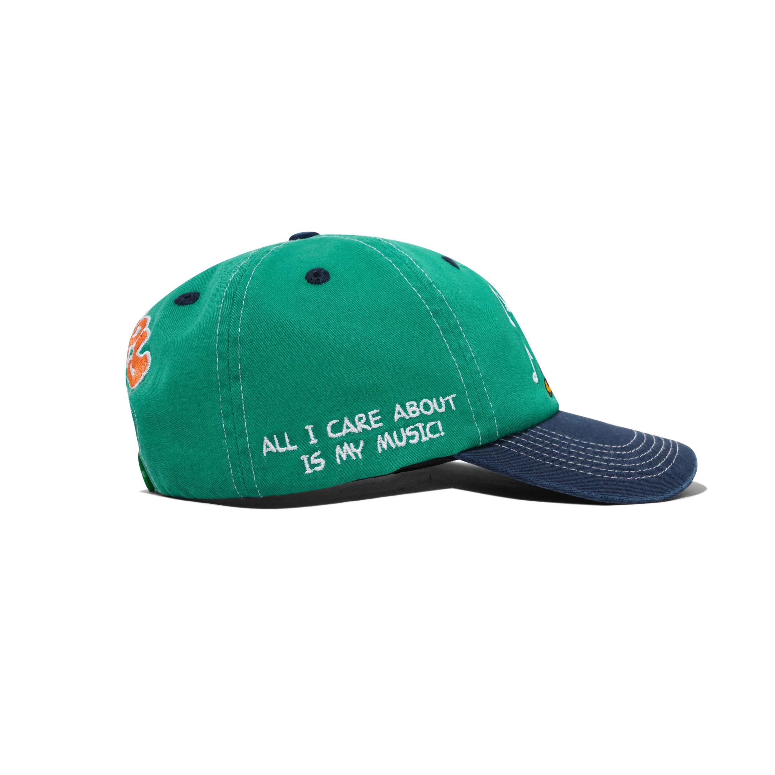 BUTTER X PEANUTS MUSIC SNAPBACK CAP WASHED KELLY GREEN / NAVY - Image 2