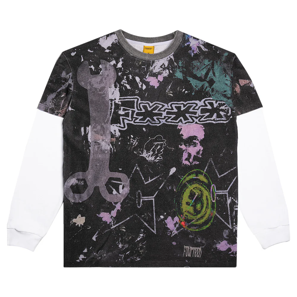 CARPET RAG TEE LONG SLEEVE BLACK