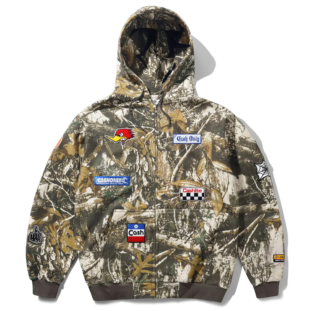 CASH ONLY SERVICE ZIP HOODIE FOLIAGE CAMO