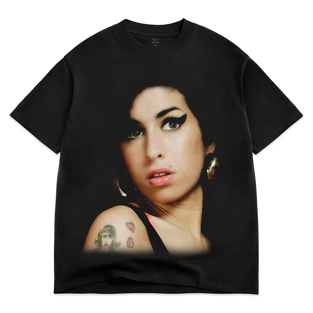 COLOR BARS AMY WINEHOUSE BACK TO BLACK TEE BLACK