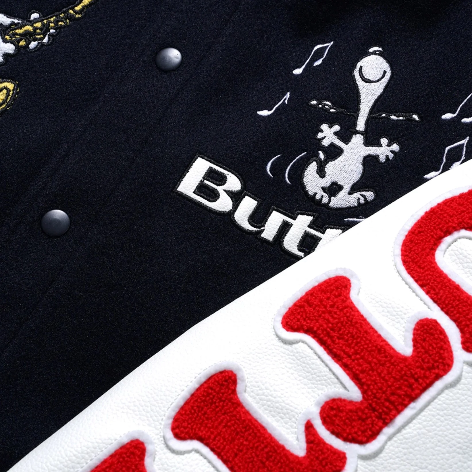 BUTTER GOODS JAZZ VARSITY JACKET NAVY - Image 3