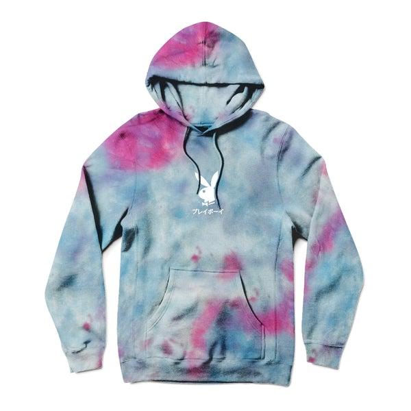 COLOR BARS PLAYBOY RABBIT HEAD HOODIE TIE DYE