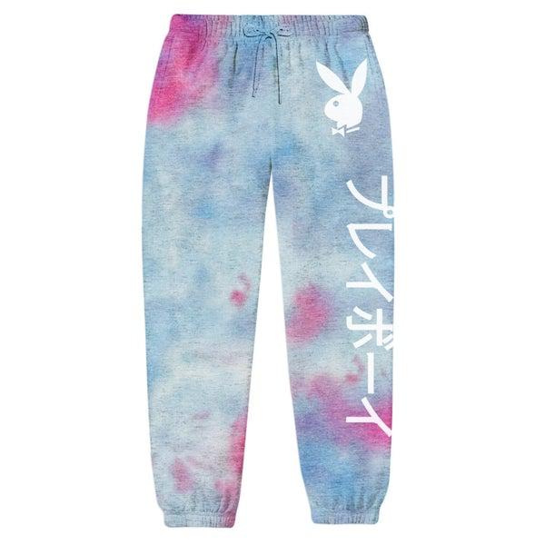 COLOR BARS PLAYBOY RABBIT HEAD SWEATPANTS TIE DYE