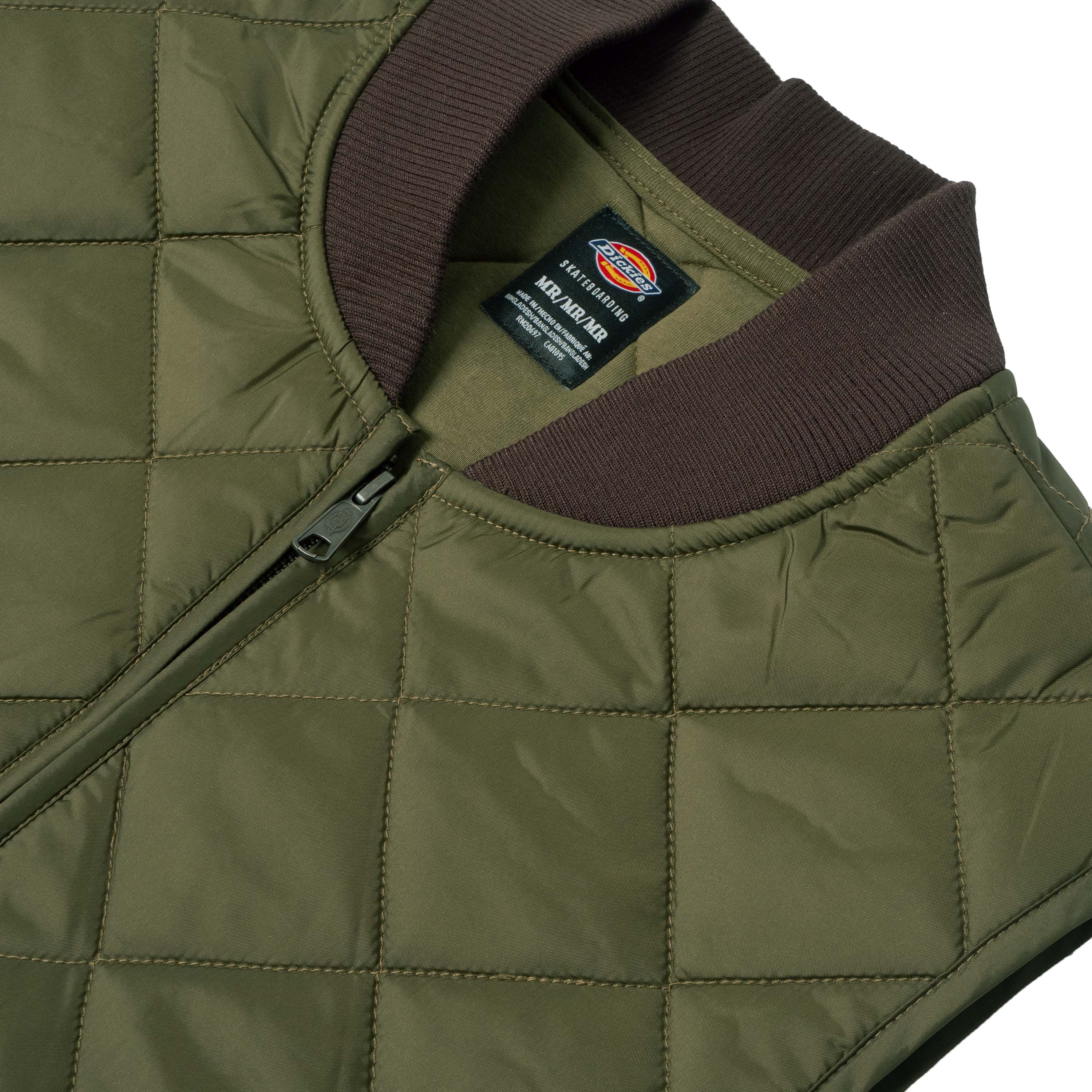 DICKIES VINCENT ALVAREZ QUILITED VEST MILITARY GREEN - Image 3