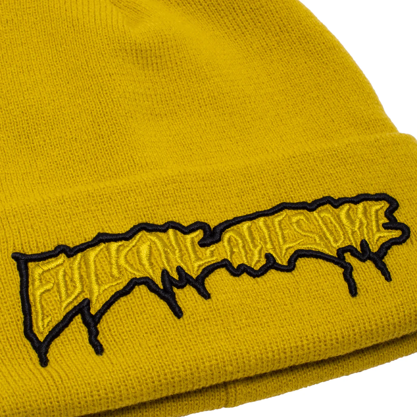 FUCKING AWESOME RUNNING LOGO CUFF BEANIE MUSTARD - Image 2